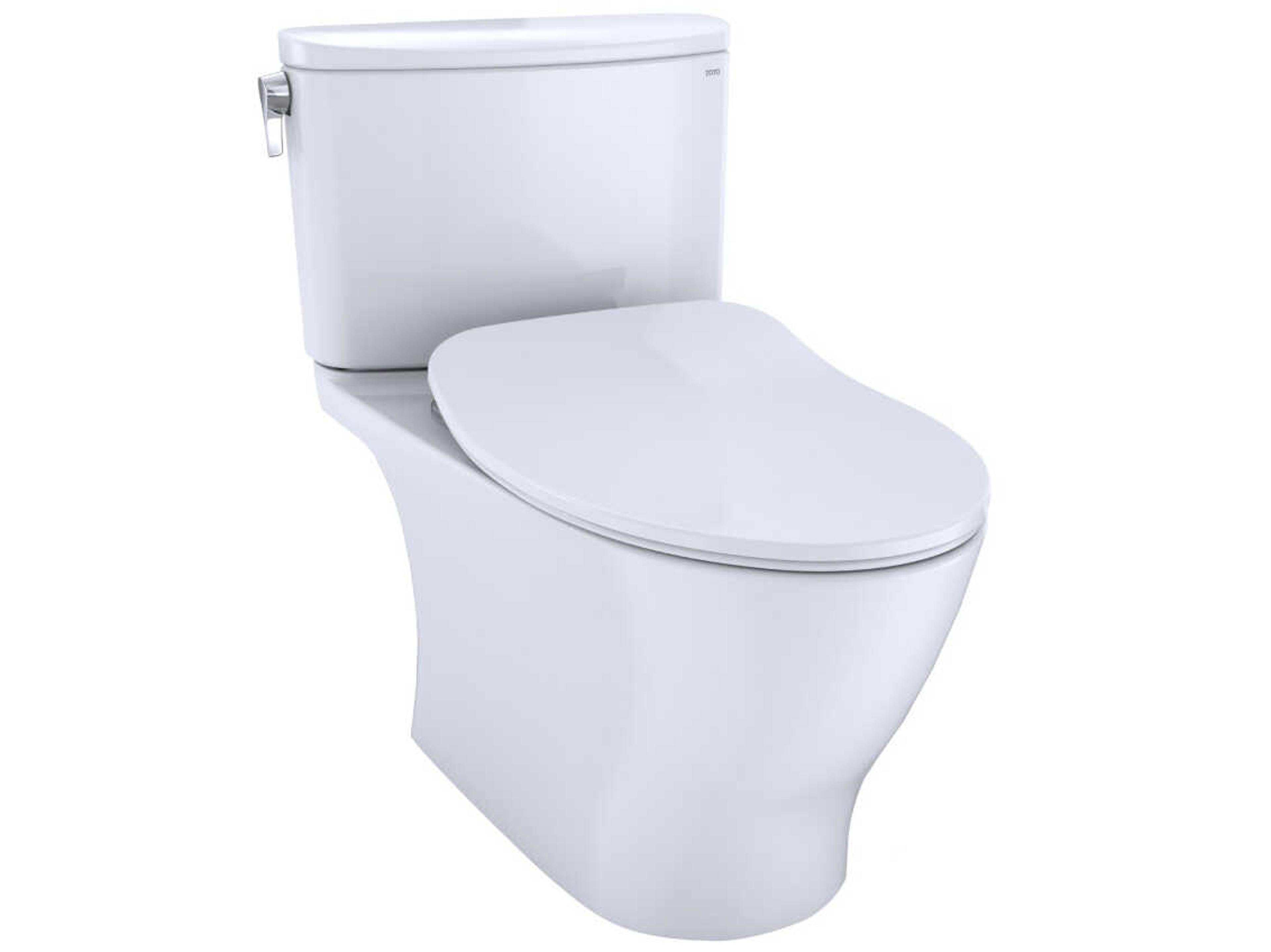 TOTO Nexus 1G 2-Piece Elongated Universal Height Cotton White Toilet with Cefiontect and SS234 SoftClose Seat, Washlet+ Ready