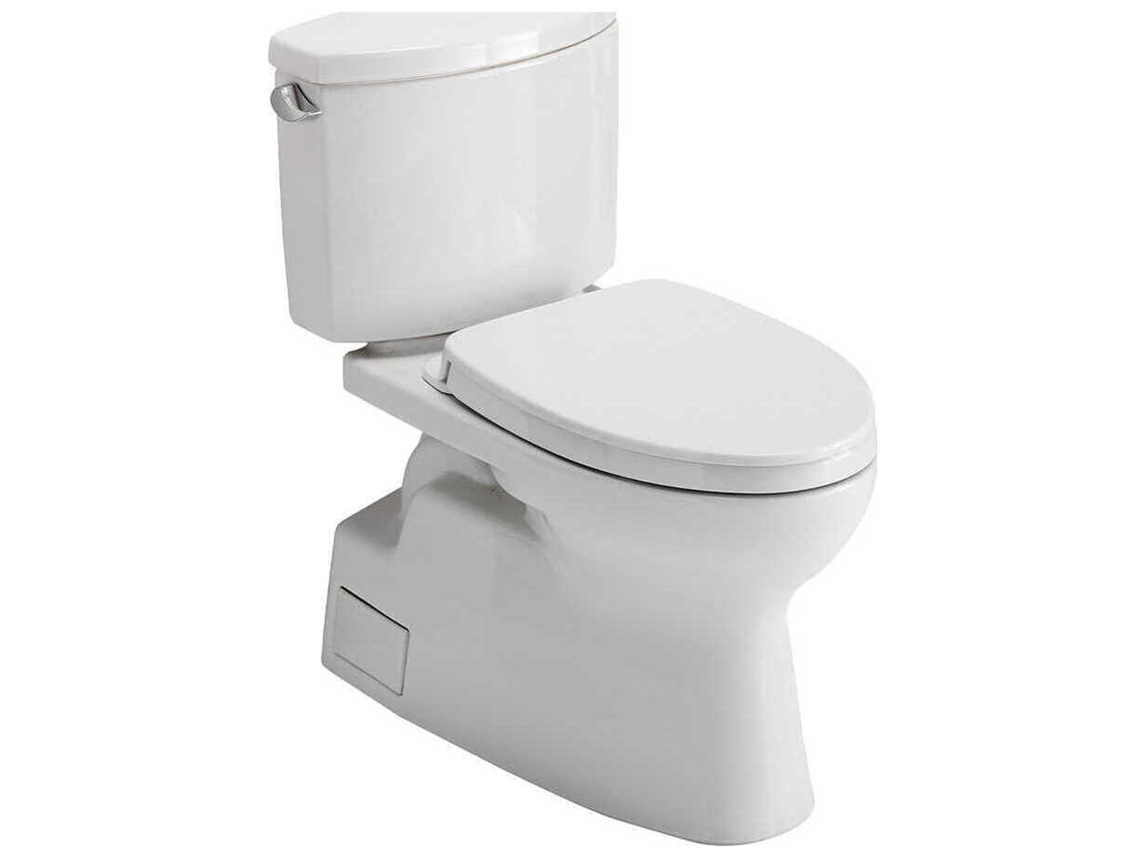 TOTO Vespin-II 2-Piece Elongated Universal Height Cotton White Toilet with Cefiontect and SS124 SoftClose Seat, Washlet+ Ready