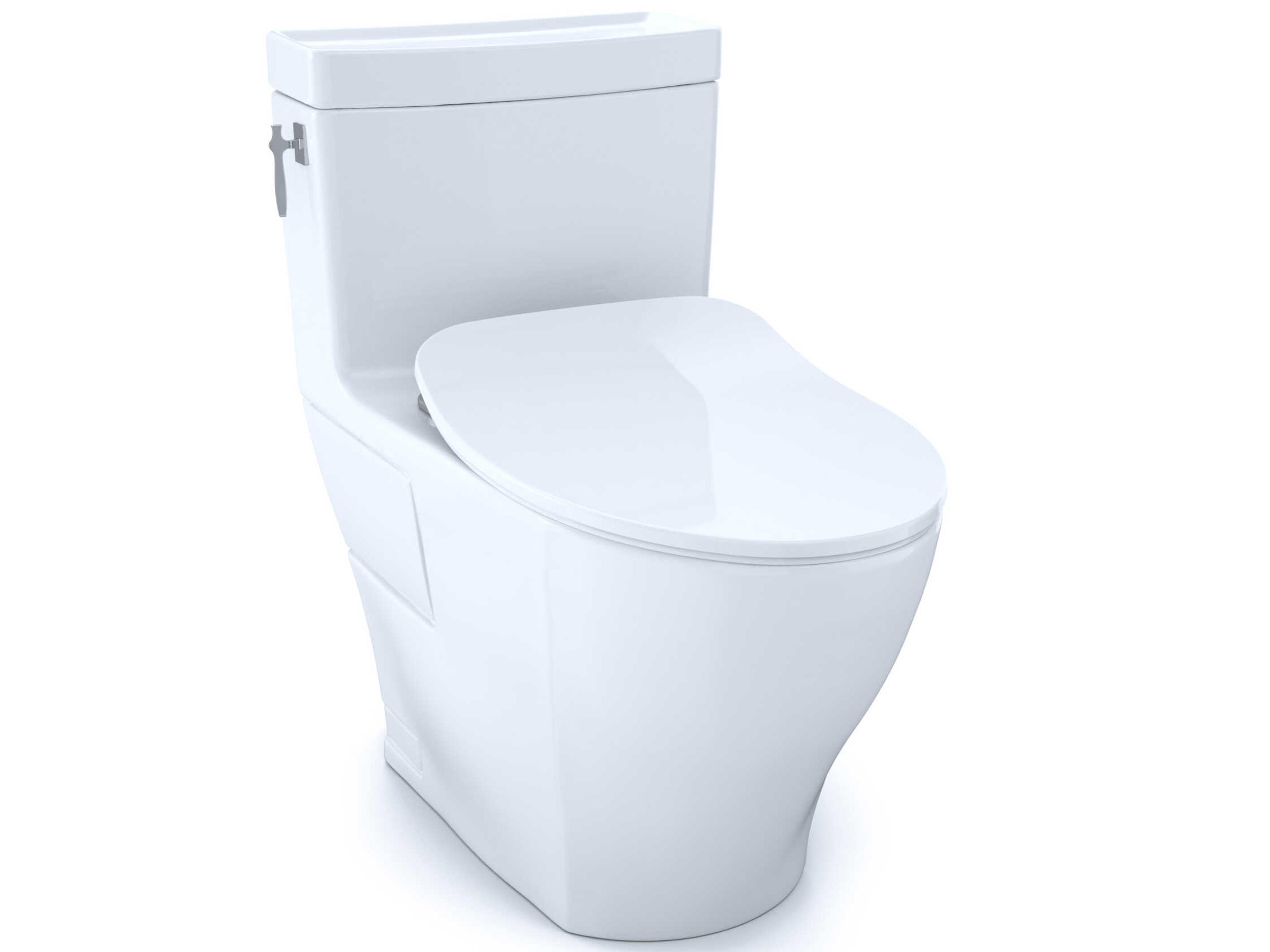 TOTO Aimes 1-Piece Elongated Cotton White Toilet with Cefiontect and SoftClose Seat, Washlet+ Ready