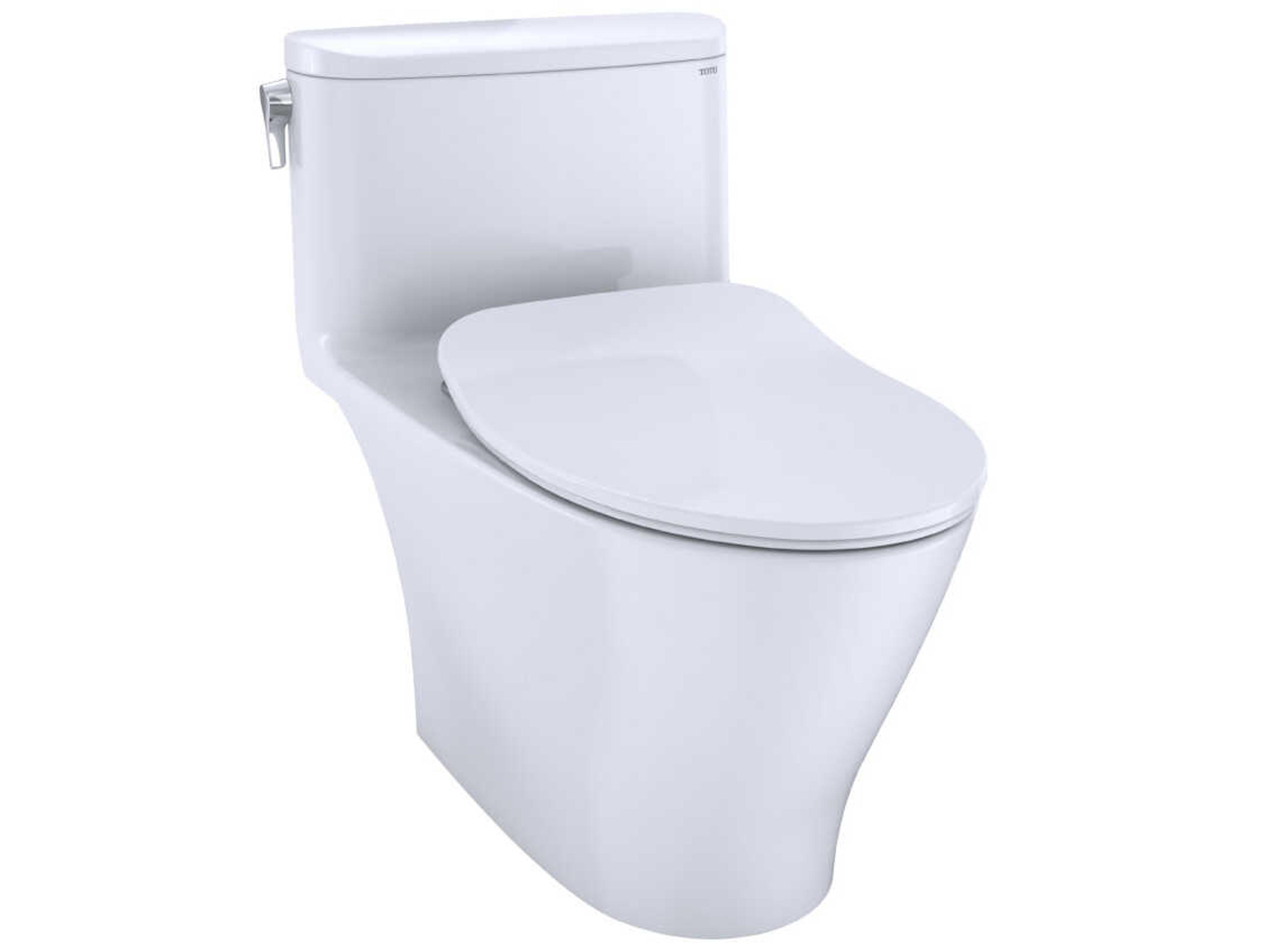 TOTO Nexus 1G 1-Piece Elongated Universal Height Cotton White Toilet with Cefiontect and SS234 SoftClose Seat, Washlet+ Ready