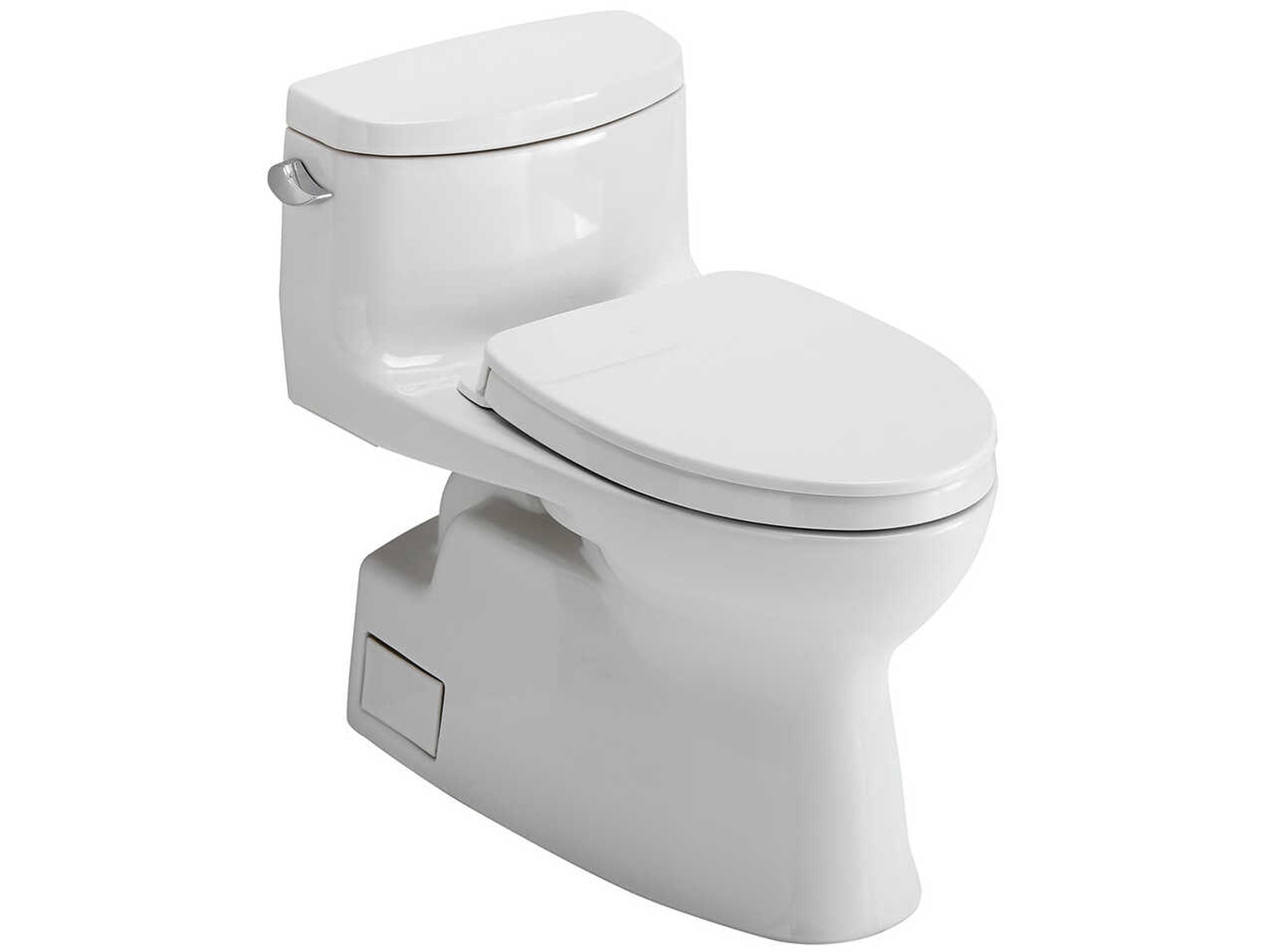 TOTO Carolina-II 1-Piece Elongated Universal Height Cotton White Toilet with Cefiontect and SS124 SoftClose Seat, Washlet+ Ready