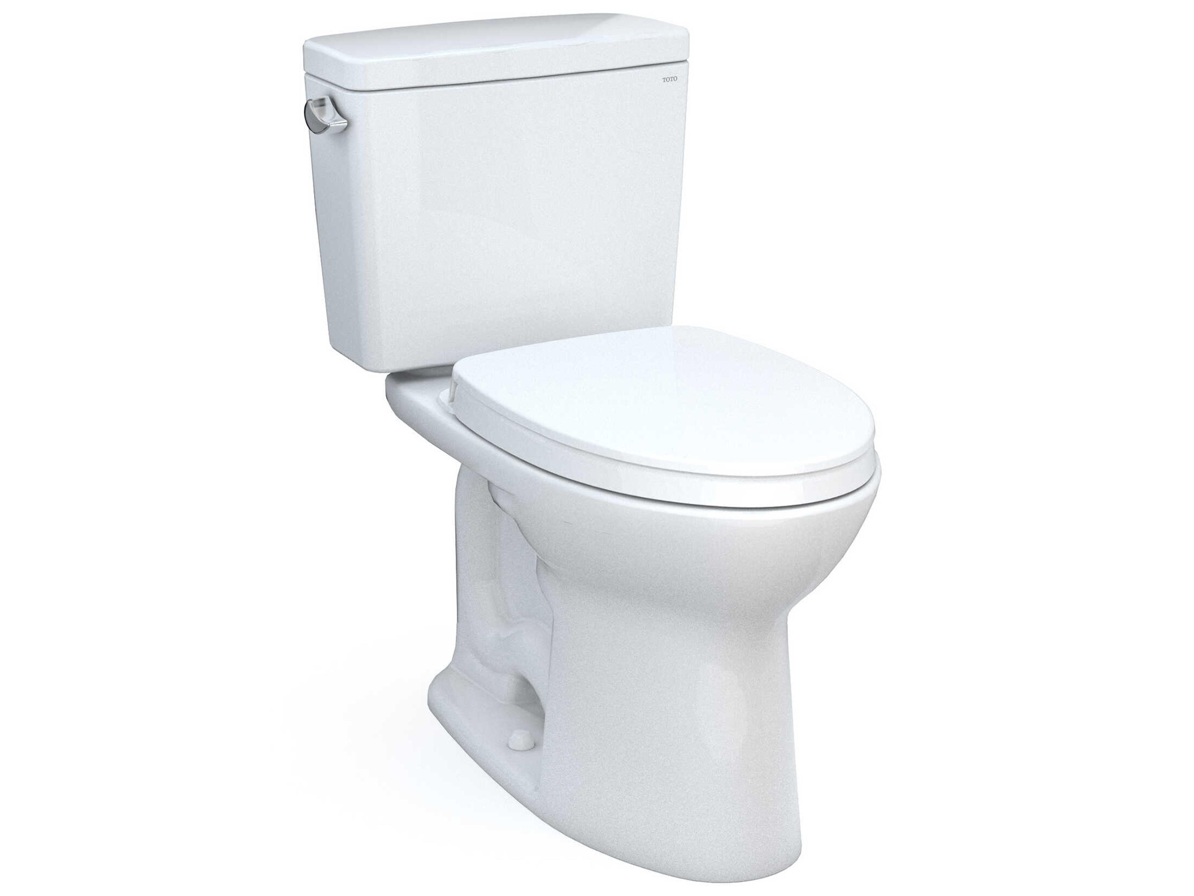 TOTO Drake 2-Piece Elongated Universal Height Tornado Flush Toilet with 10 Inch Rough-In, Cefiontect, and SoftClose Seat, Washlet+ Ready