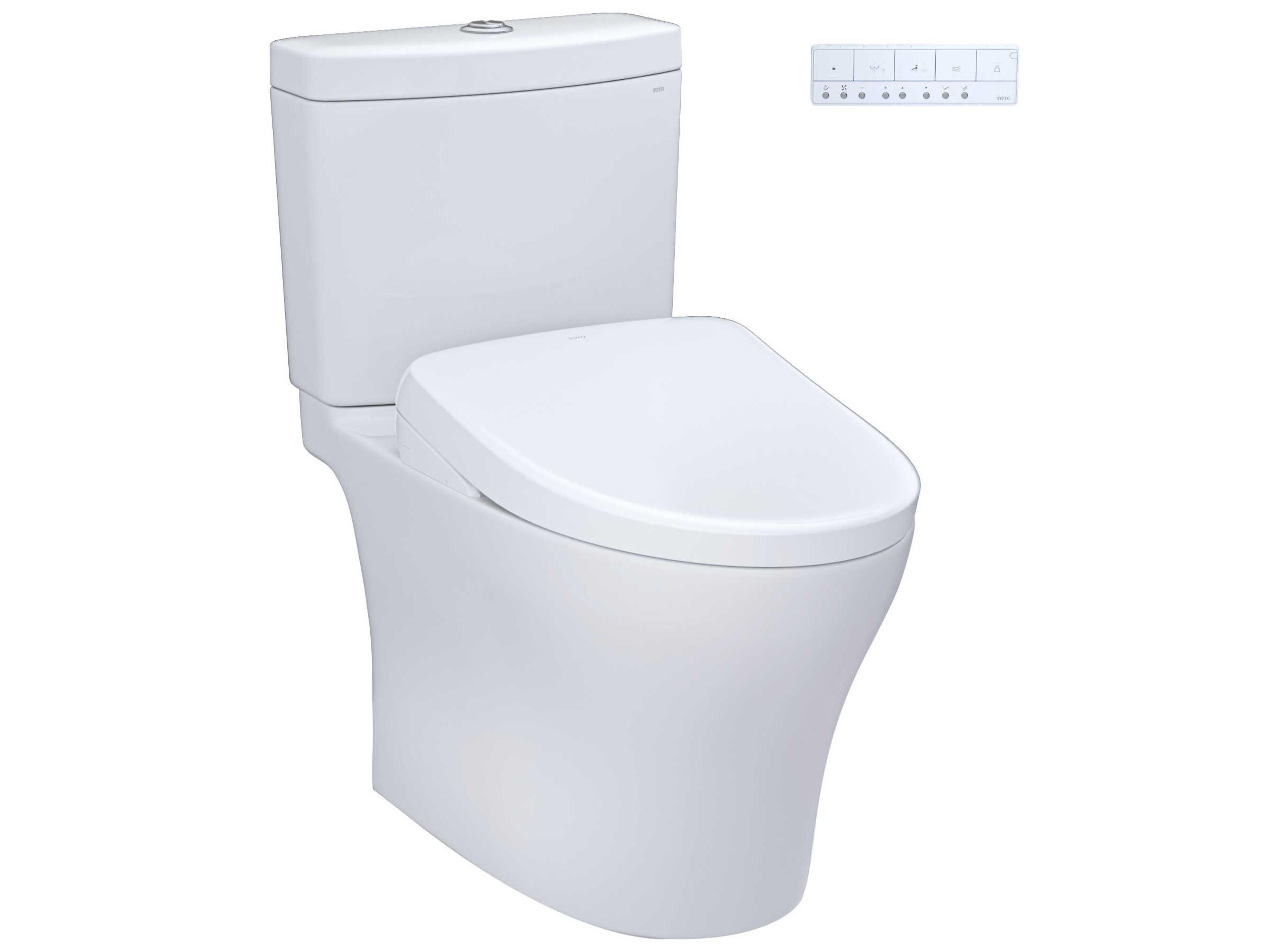 TOTO Aquia-IV Washlet+ 2-Piece Elongated Dual Flush Toilet with S7A Contemporary Bidet Seat
