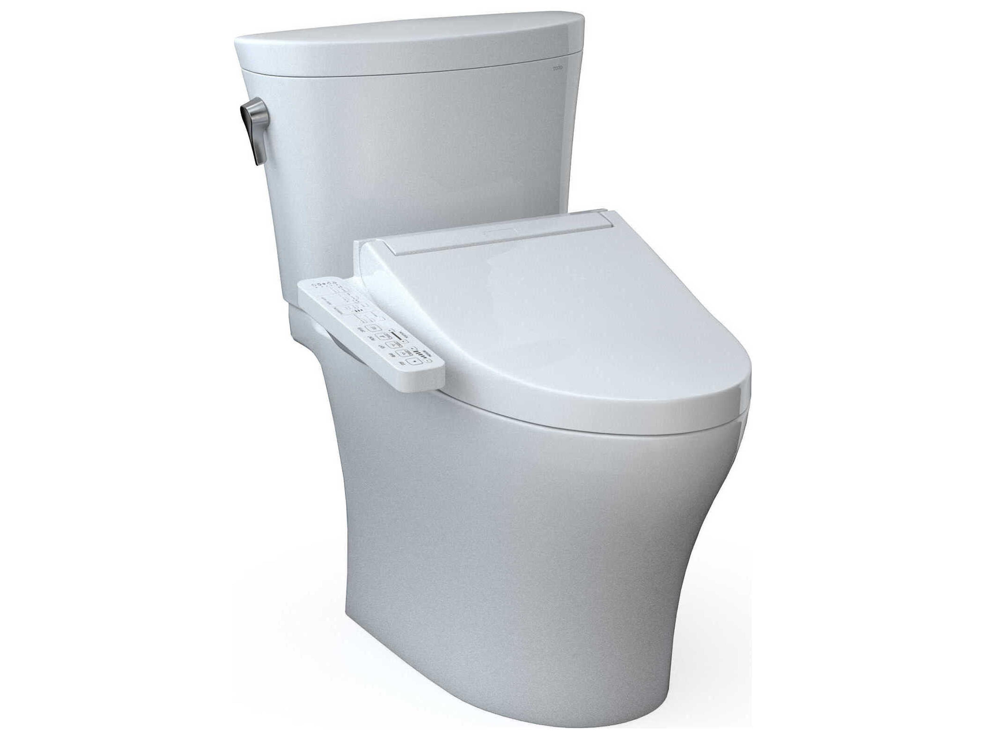 TOTO Washlet+ Aquia-IV Arc 2-Piece Elongated Dual Flush Cotton White Toilet with C2 Bidet Seat