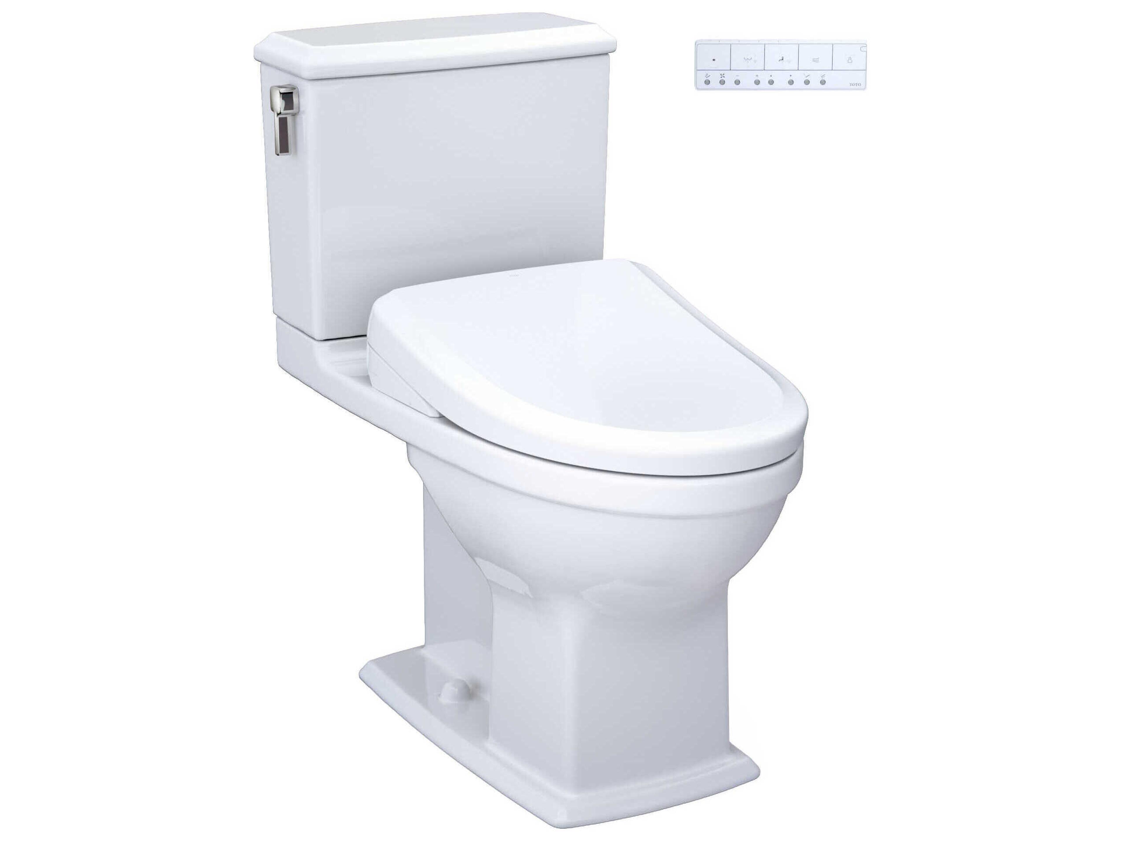 TOTO Connelly Washlet+ 2-Piece Elongated Dual Flush Cotton White Toilet and Classic Washlet S7 Contemporary Bidet Seat with Auto Flush