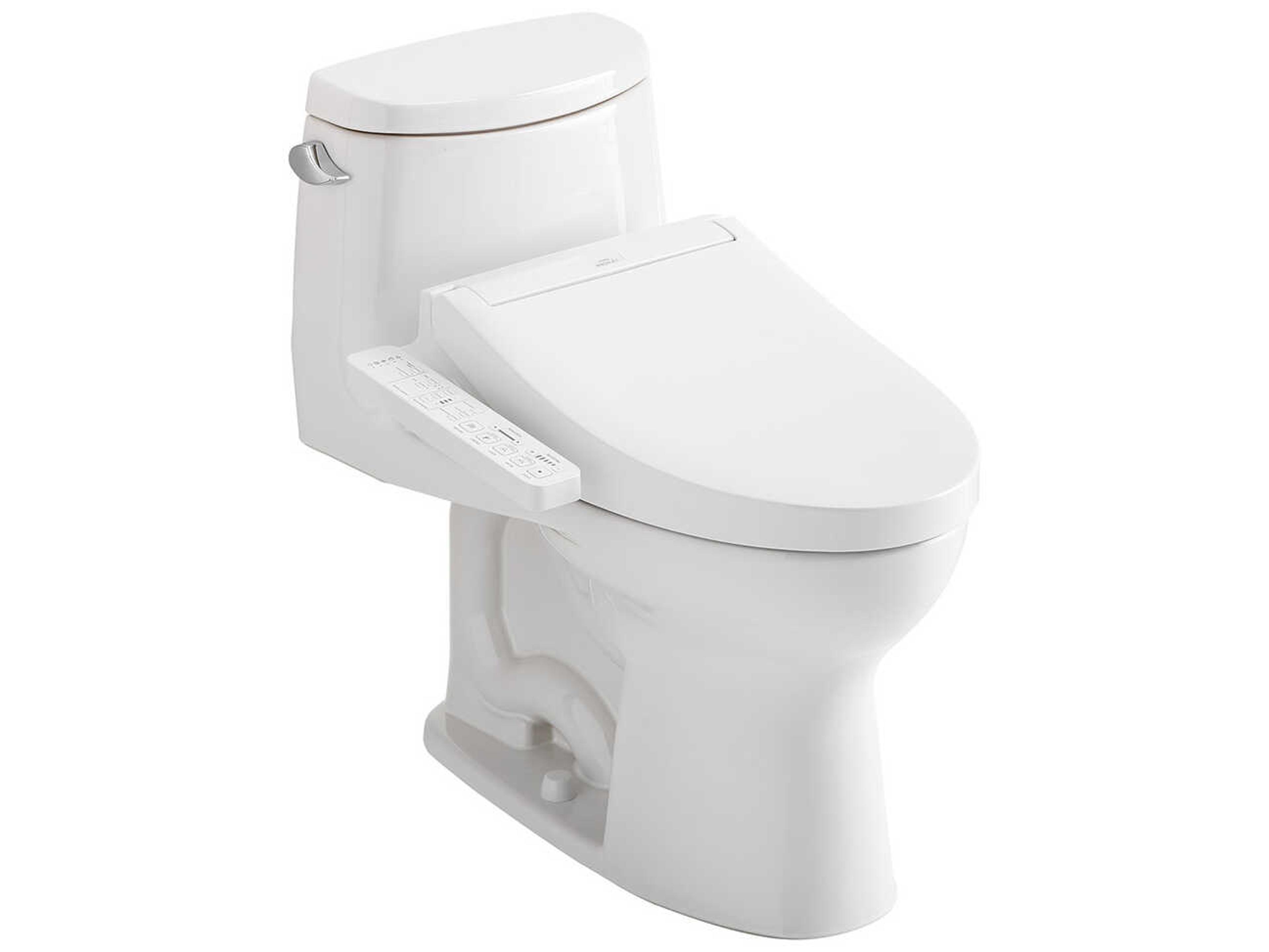TOTO UltraMax-II Washlet+ 1-Piece Elongated Cotton White Toilet and Washlet+ C2 Bidet Seat