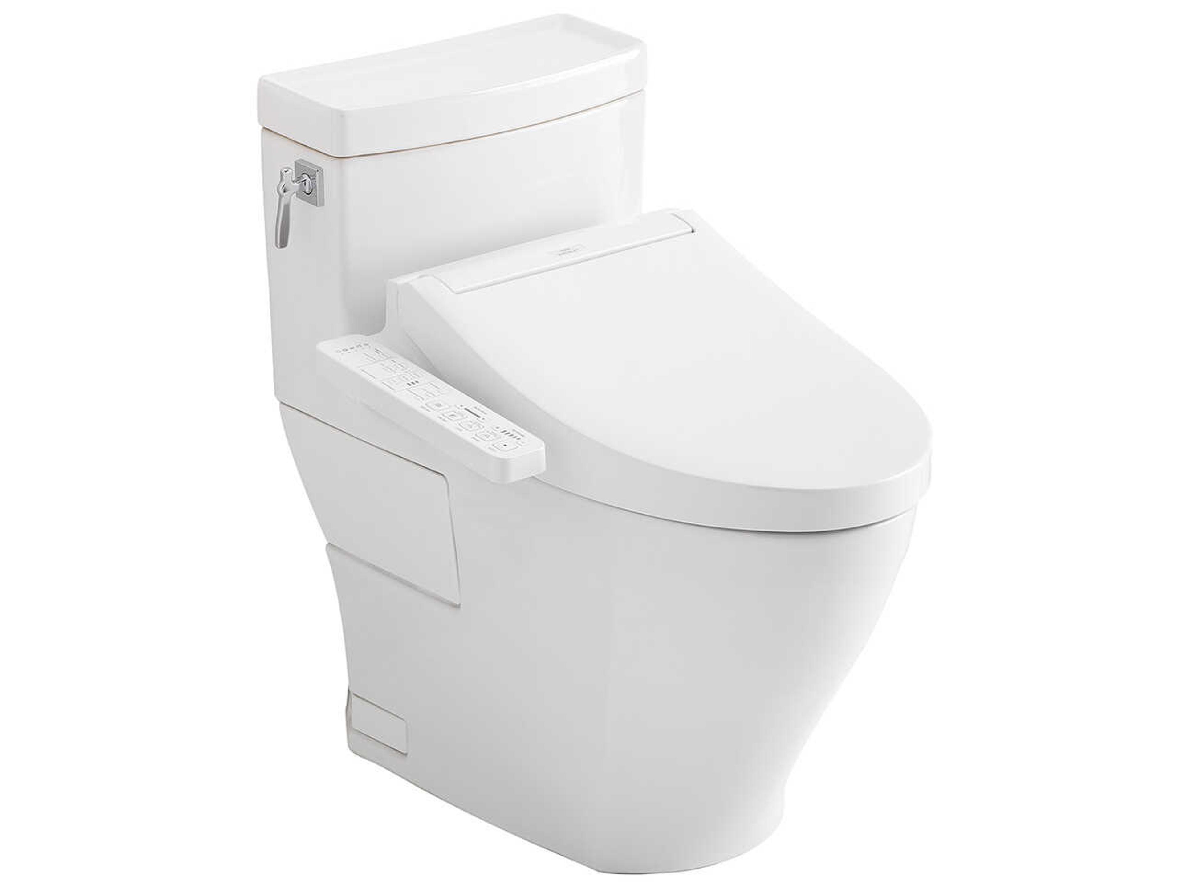 TOTO Aimes Washlet+ 1-Piece Elongated Cotton White Toilet and Washlet C2 Bidet Seat