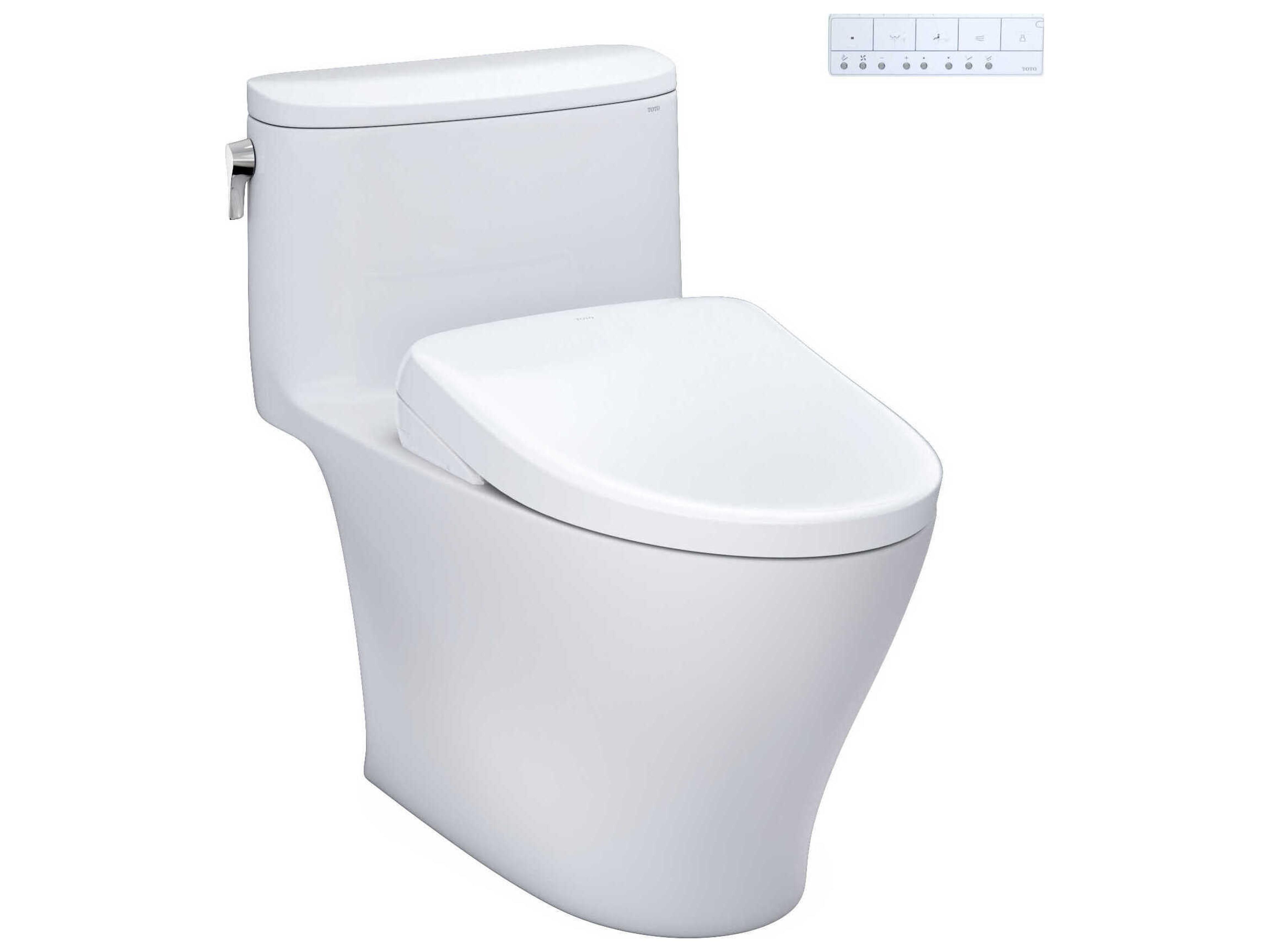 TOTO Nexus Washlet+ Cotton White 1-Piece Elongated Toilet with S7A Contemporary Bidet Seat