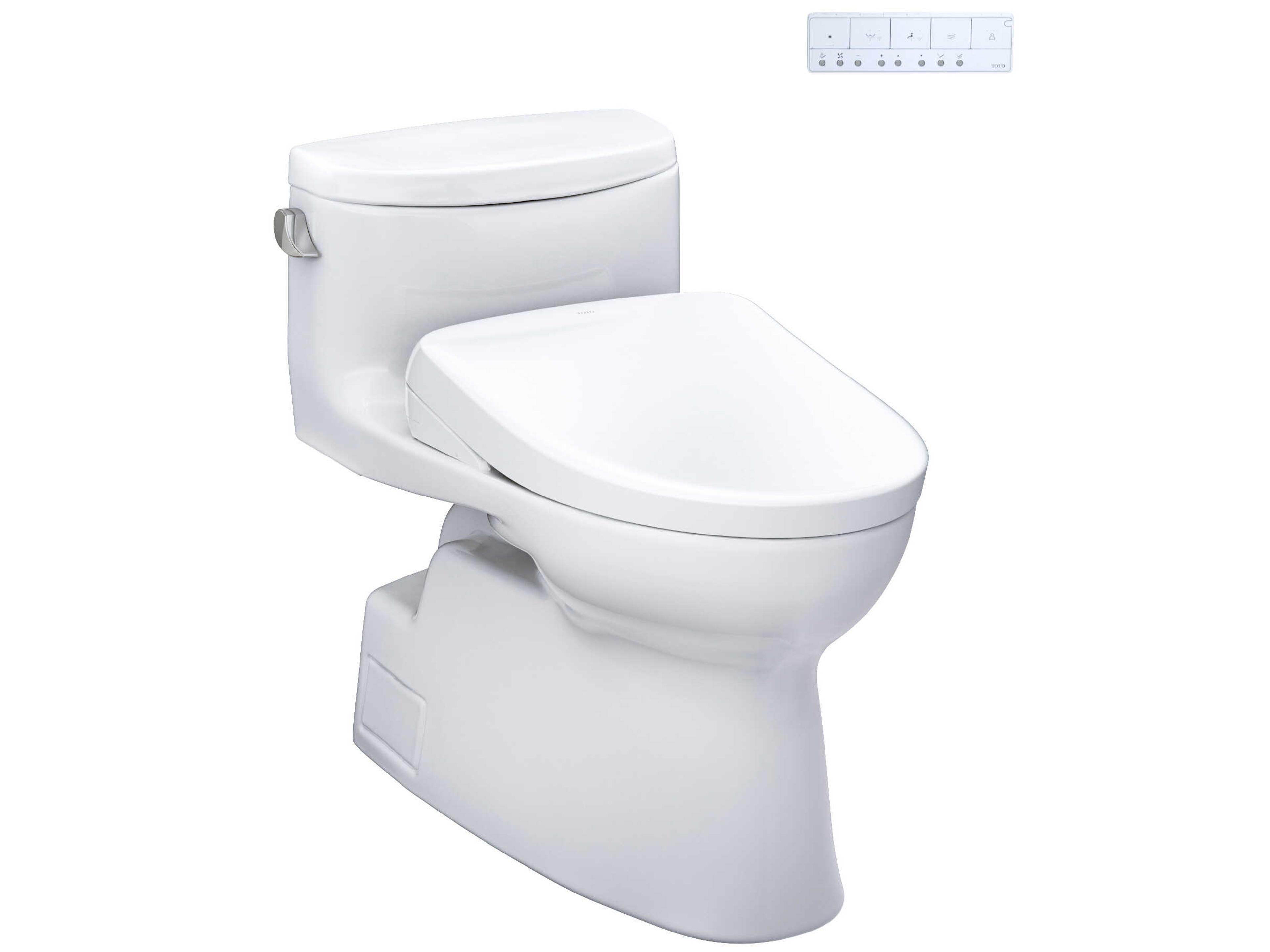 TOTO Carolina-II Washlet+ 1-Piece Elongated Cotton White Toilet and Washlet+ S7A Contemporary Bidet Seat