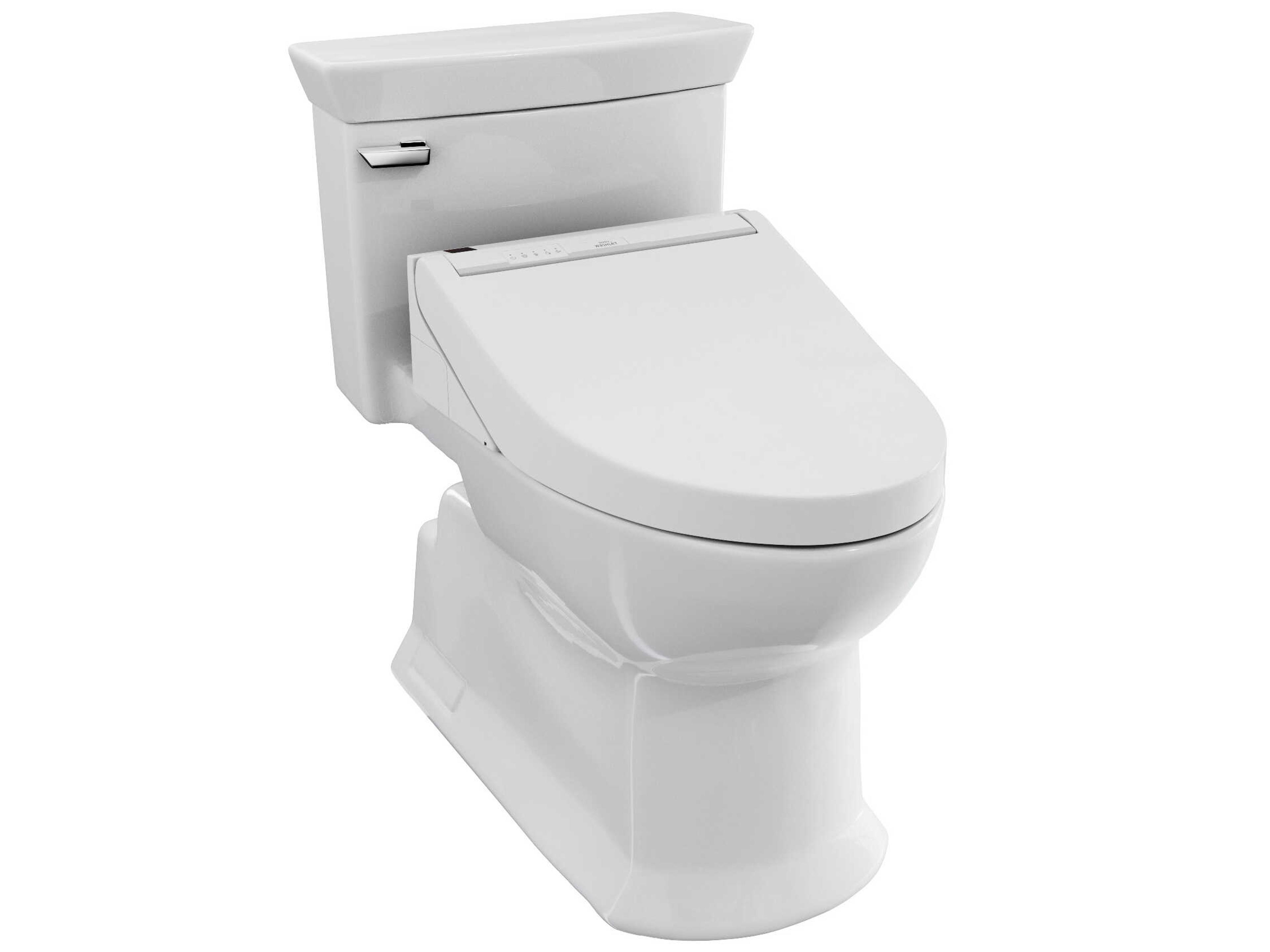 TOTO Soiree Washlet+ Elongated Universal Height Cotton White Toilet with C5 Bidet Seat
