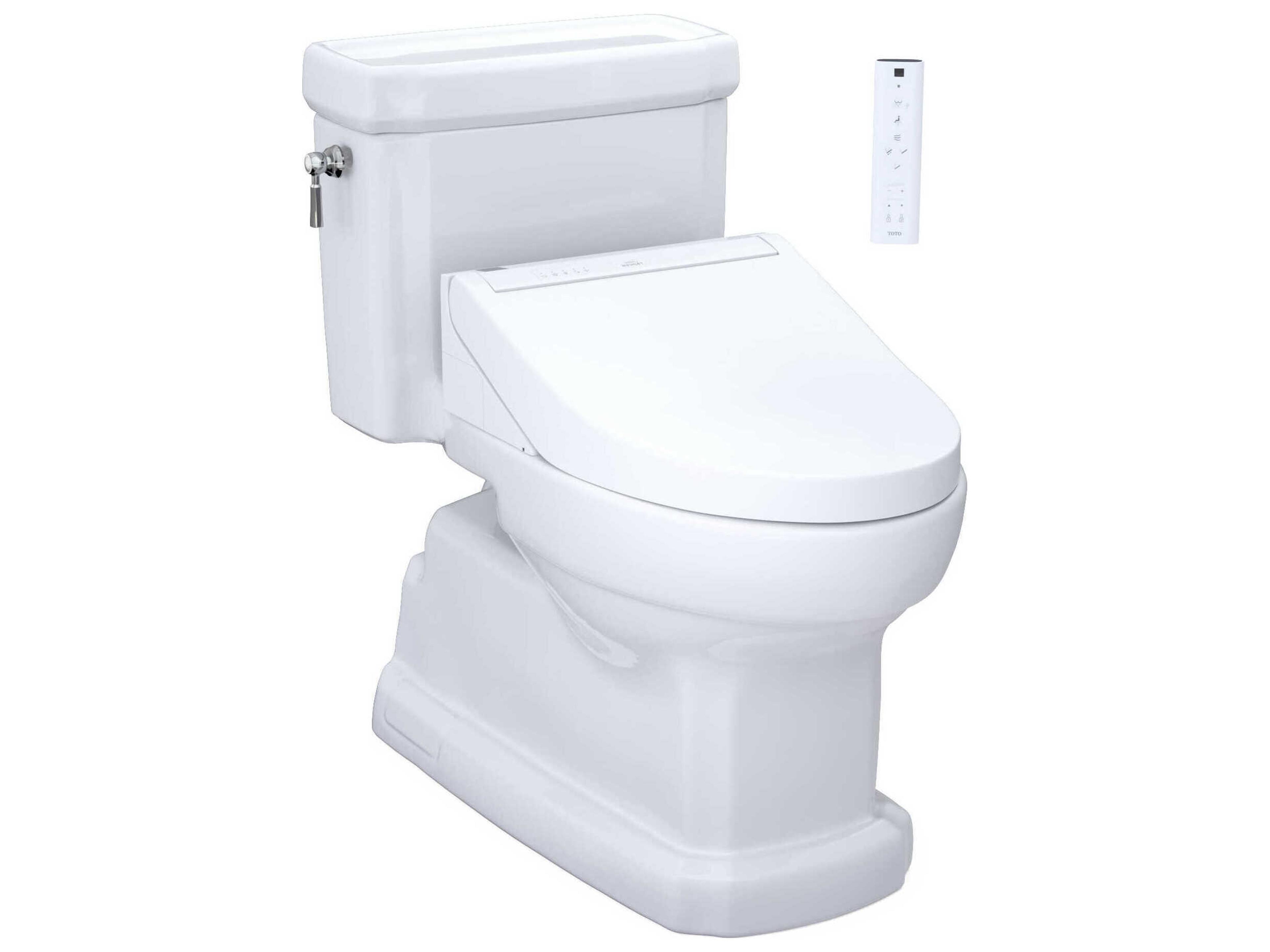 TOTO Eco Guinevere Washlet+ Elongated Universal Height Cotton White Toilet with C5 Bidet Seat