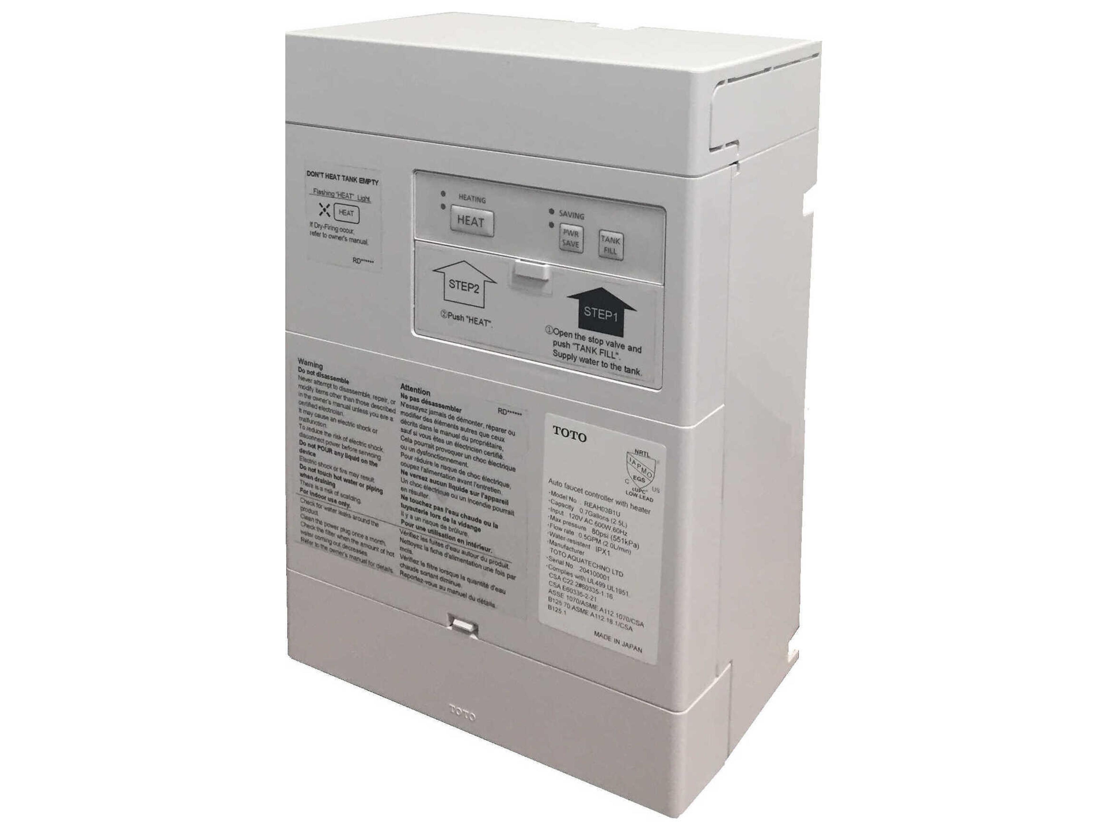 TOTO AC Powered 10 Second On-Demand Water Supply Heater and Controller for Touchless Spouts