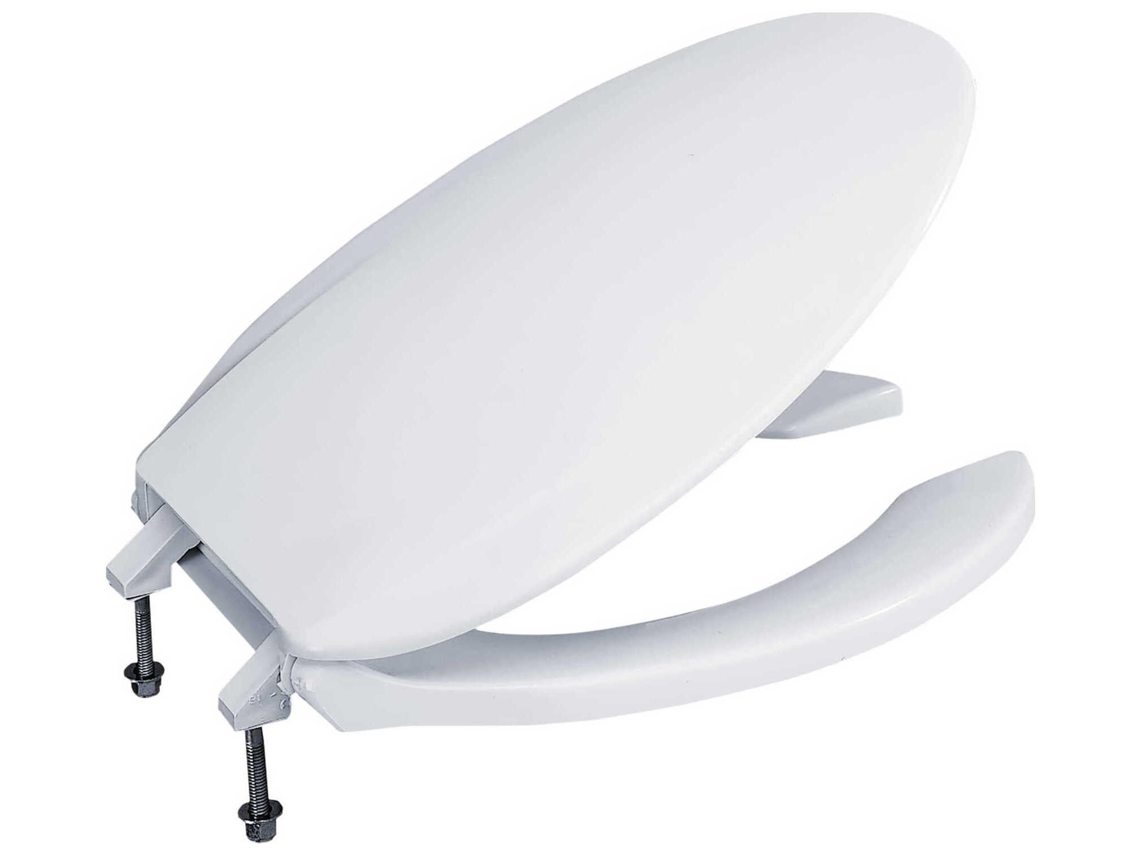 TOTO Cotton White Elongated Open Front Commercial Toilet Seat with Lid
