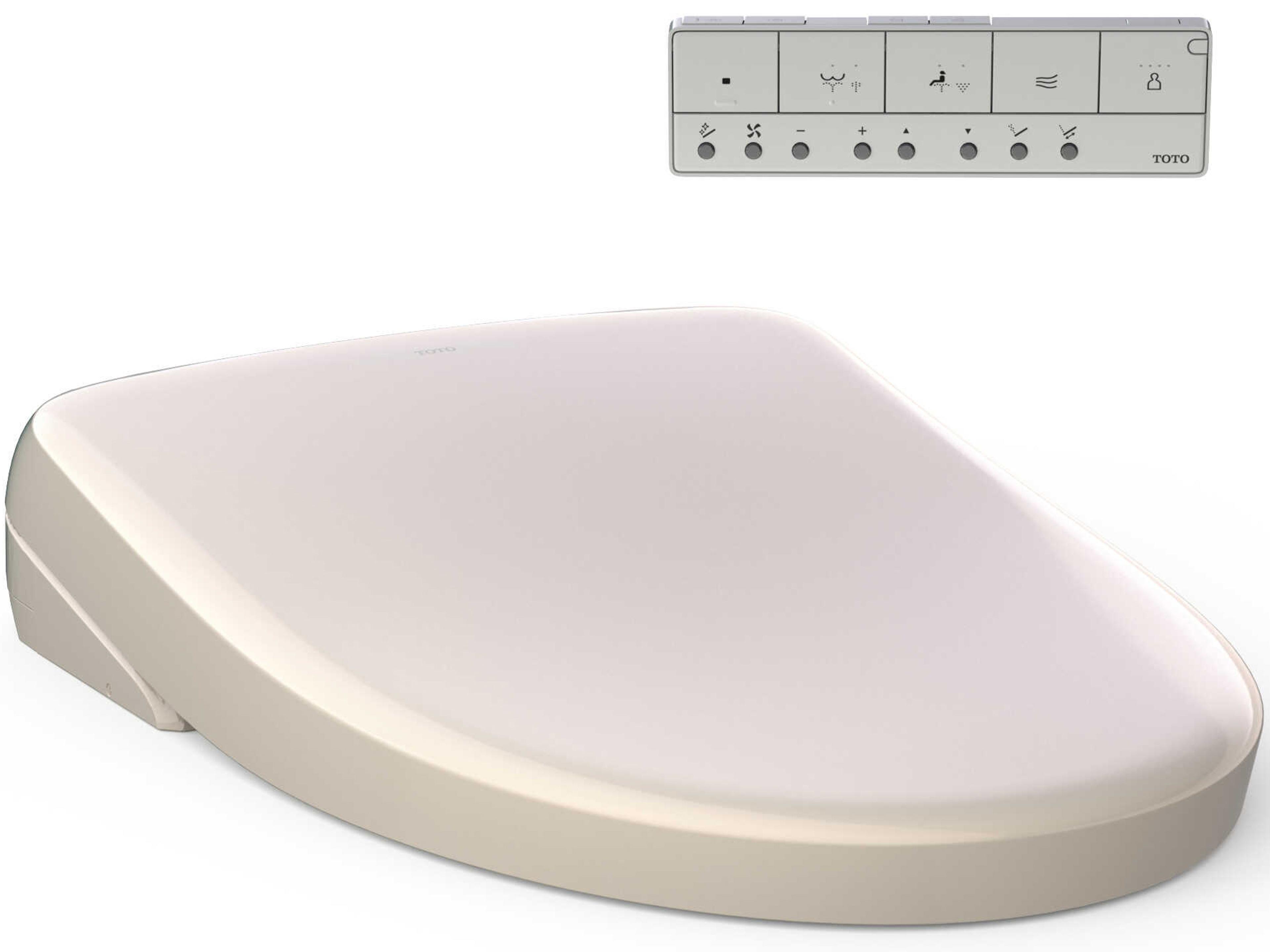TOTO Sedona Beige Washlet S7A Electronic Bidet Toilet Seat with Ewater+ Bowl and Wand Cleaning, Auto Open and Close Contemporary Lid, Elongated