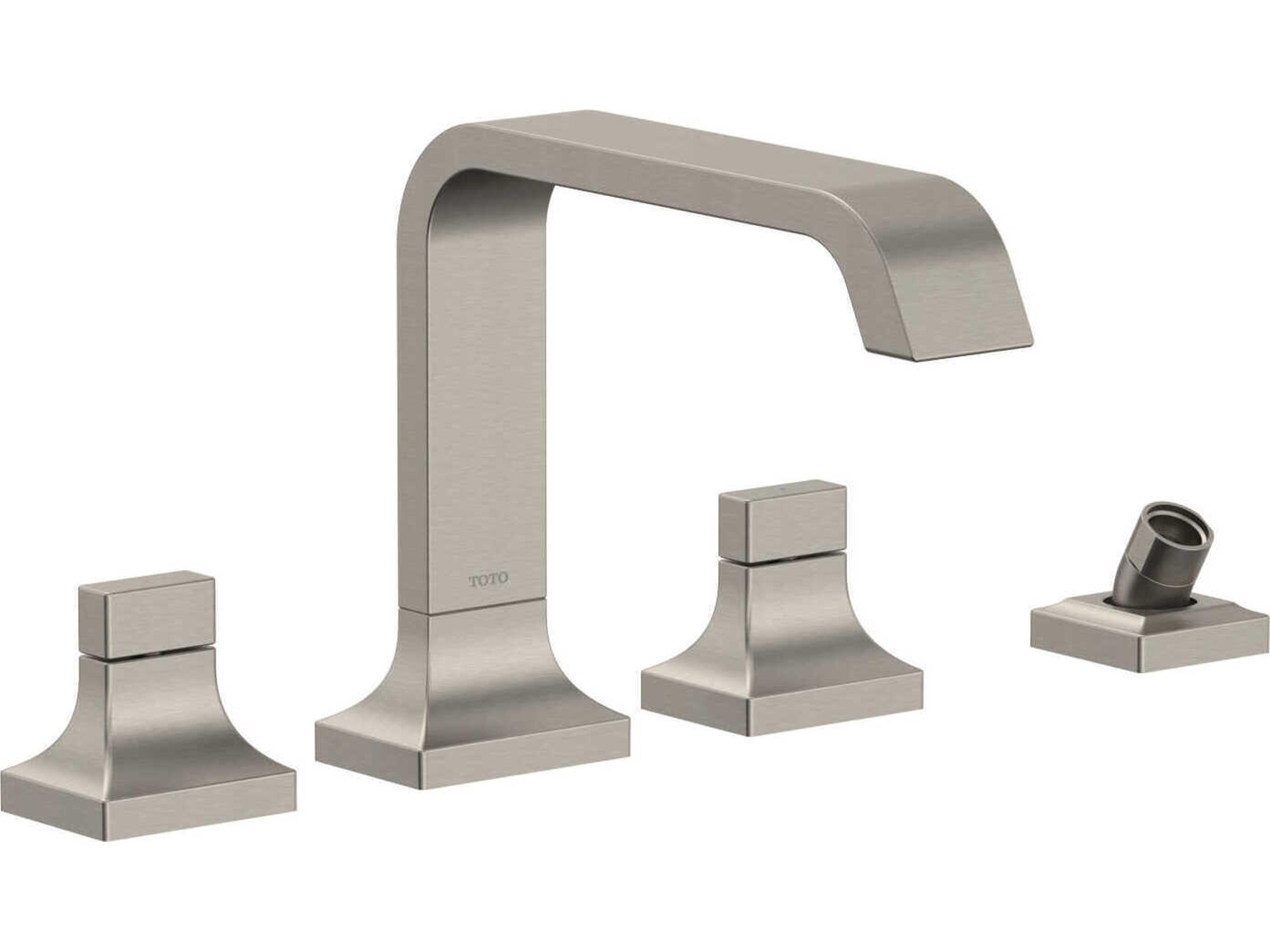 TOTO Global Composed Two-Handle Deck-Mount Roman Tub Filler Trim with Handshower