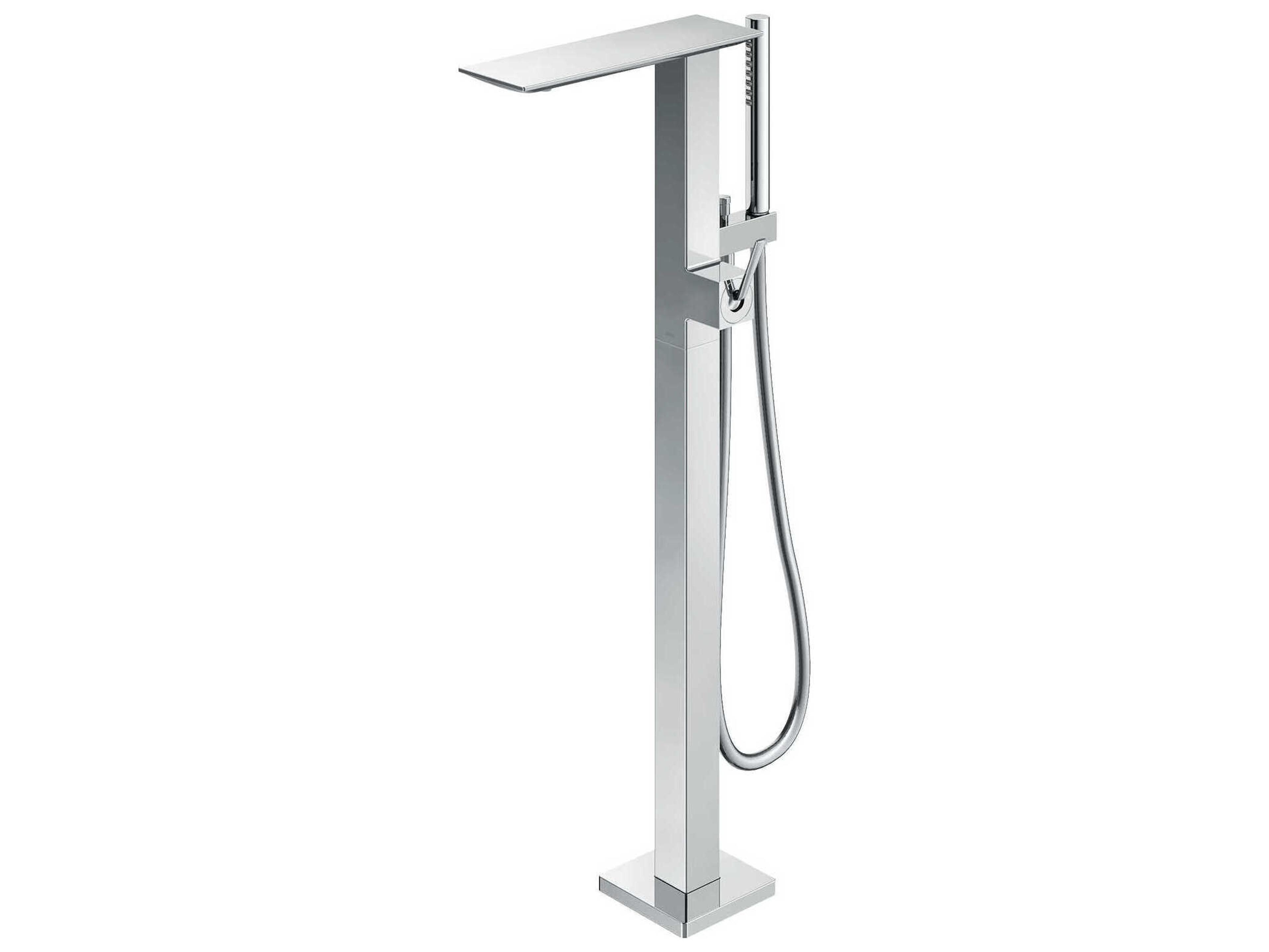 TOTO ZL-Series Polished Chrome Single-Handle Freestanding Tub Filler Faucet with Handshower