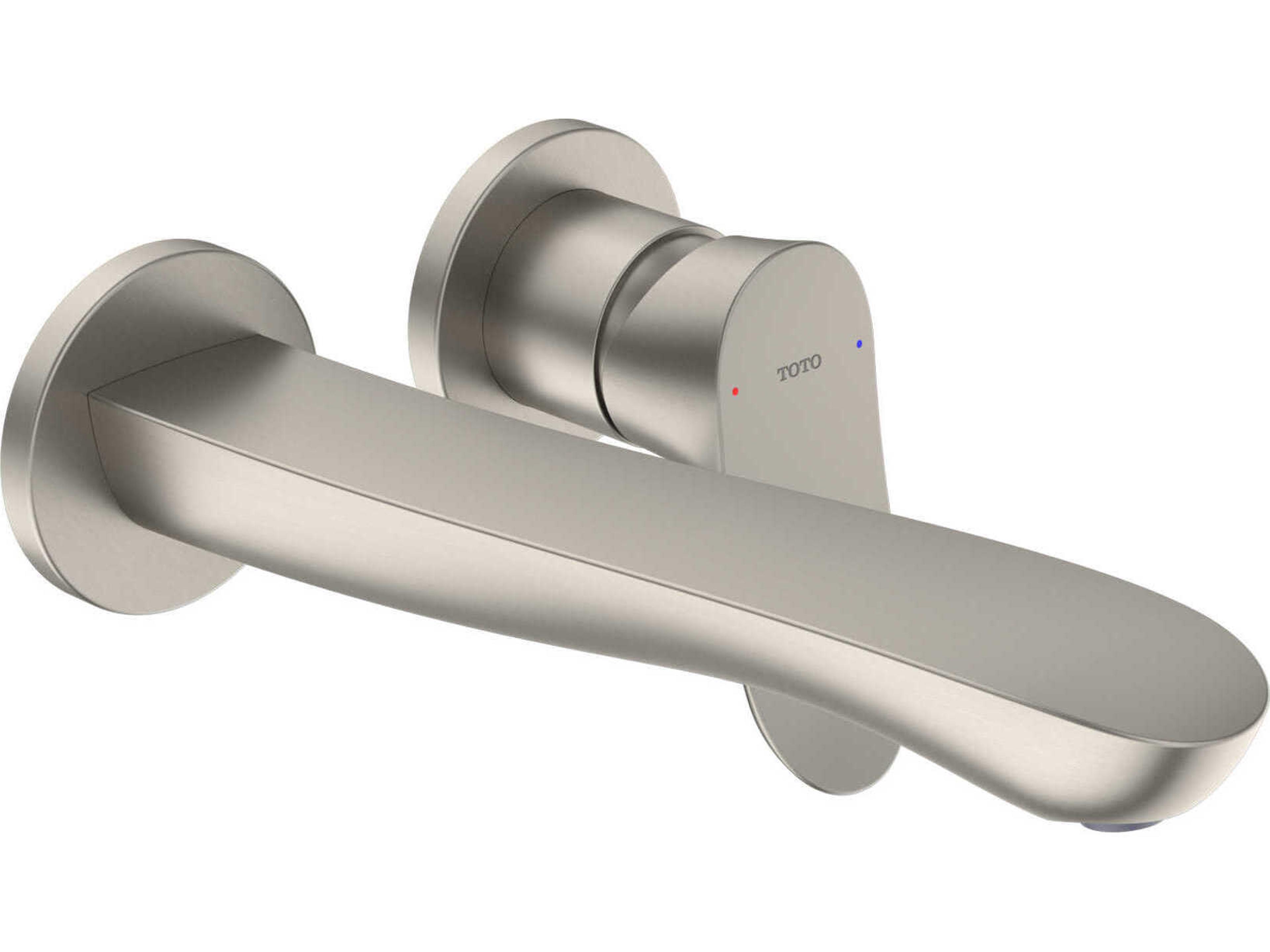 TOTO GO-Series Wall-Mount Single-Handle Brushed Nickel L Bathroom Faucet with Comfort Glide Technology