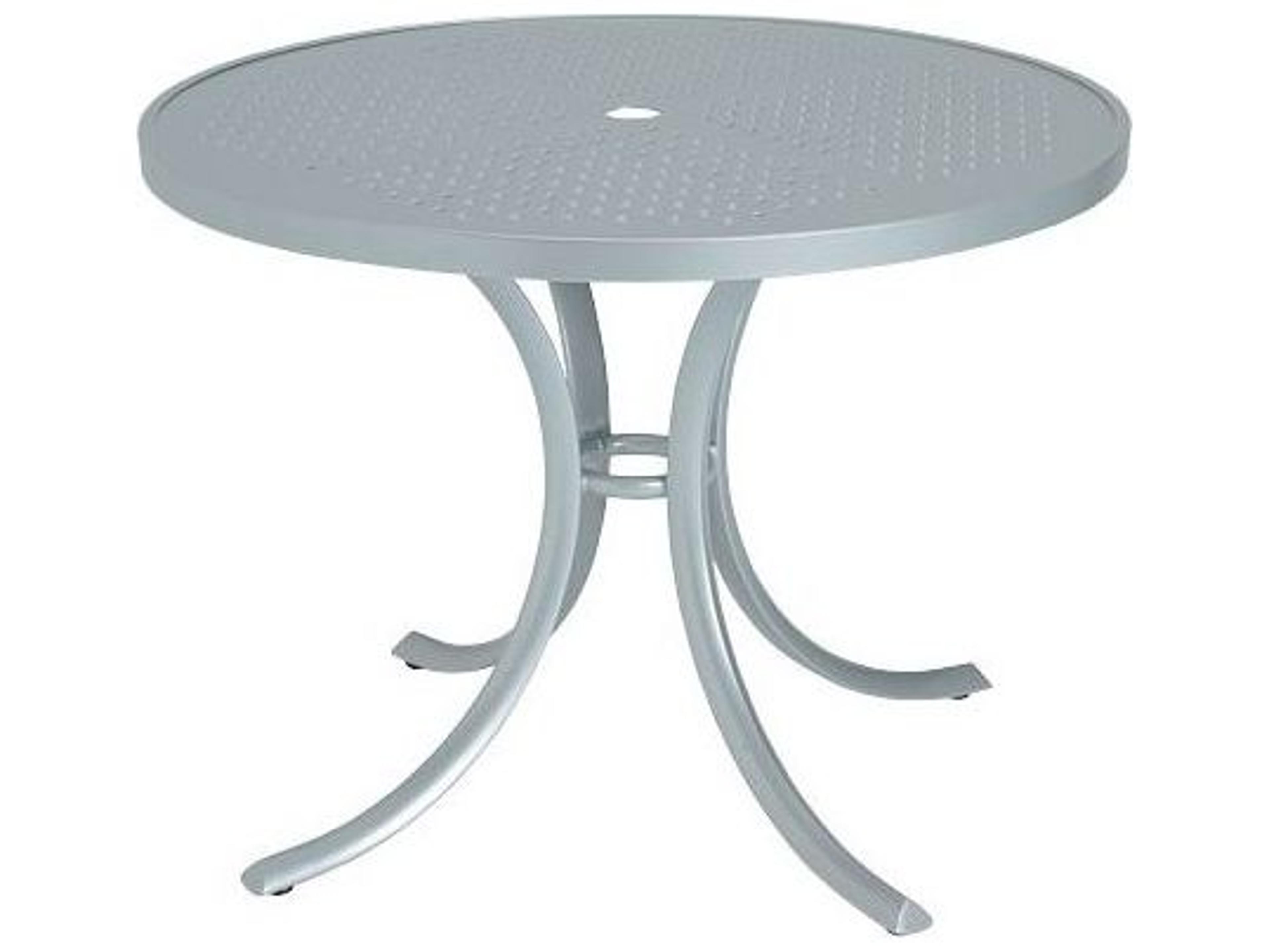 Tropitone Boulevard Aluminum Round Patio Dining Table with Umbrella Hole