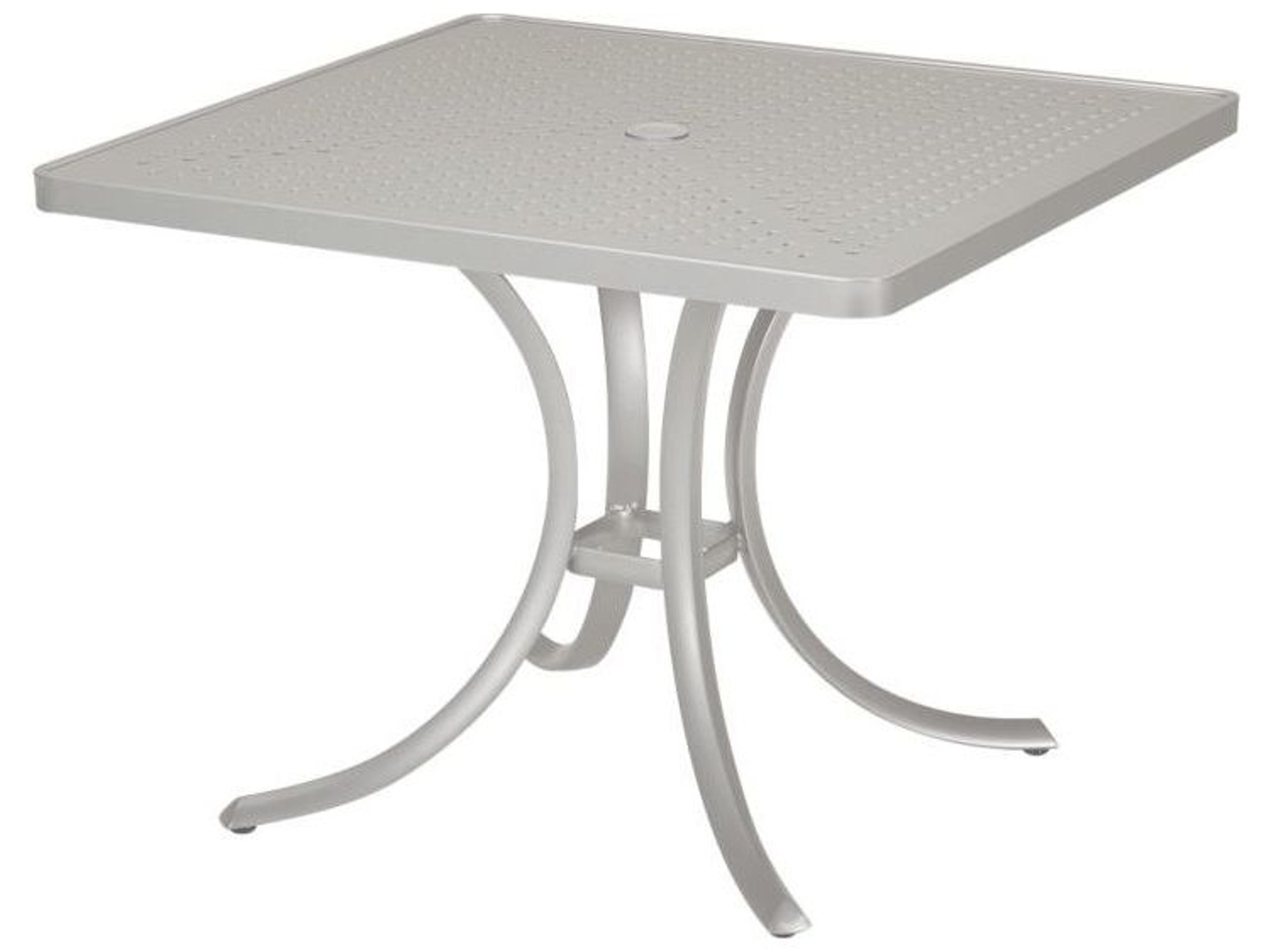 Tropitone Boulevard Aluminum Square Outdoor Dining Table with Umbrella Hole
