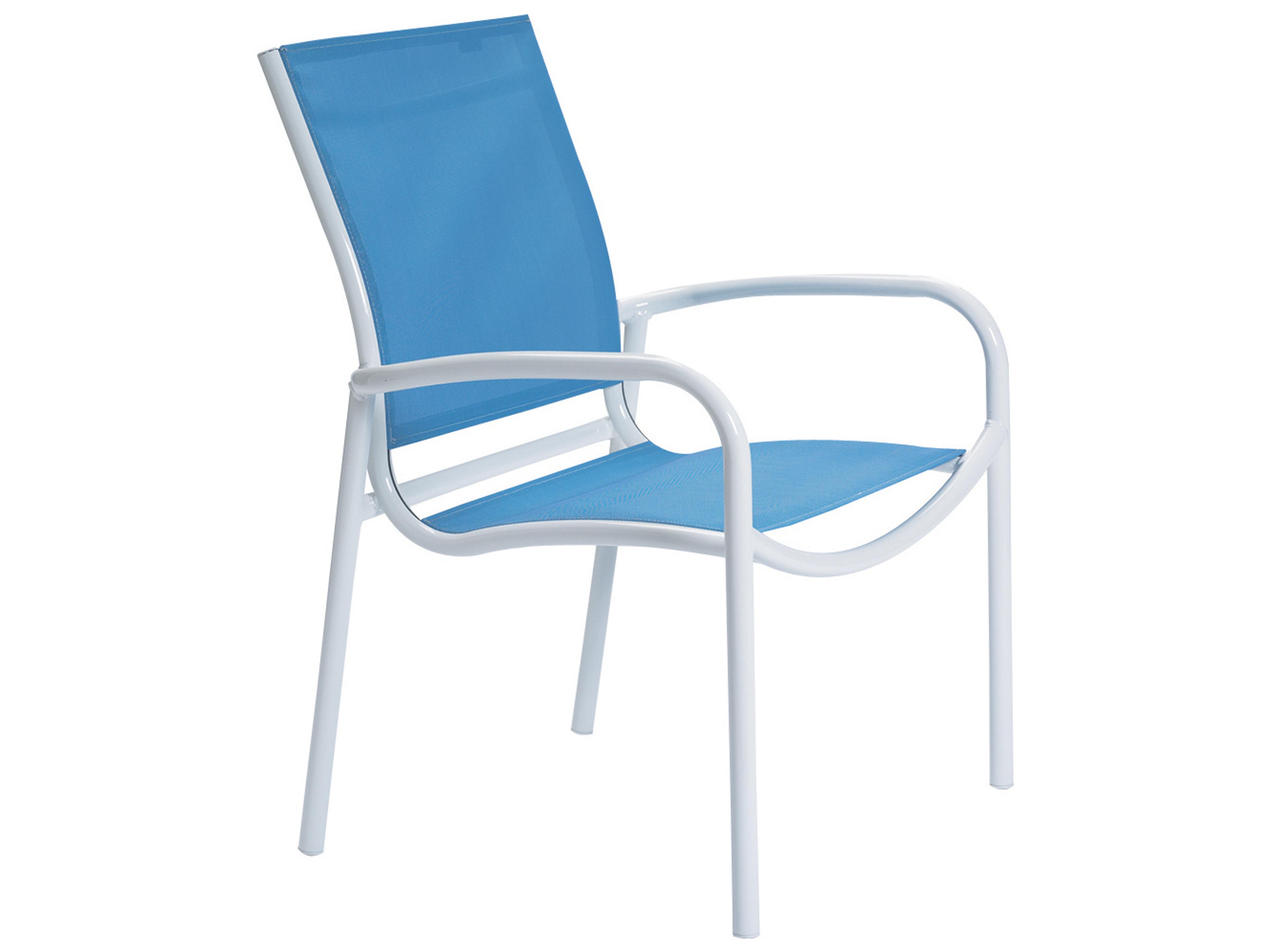 Tropitone Millennia Relaxed Sling Aluminum Stackable Outdoor Dining Arm Chair