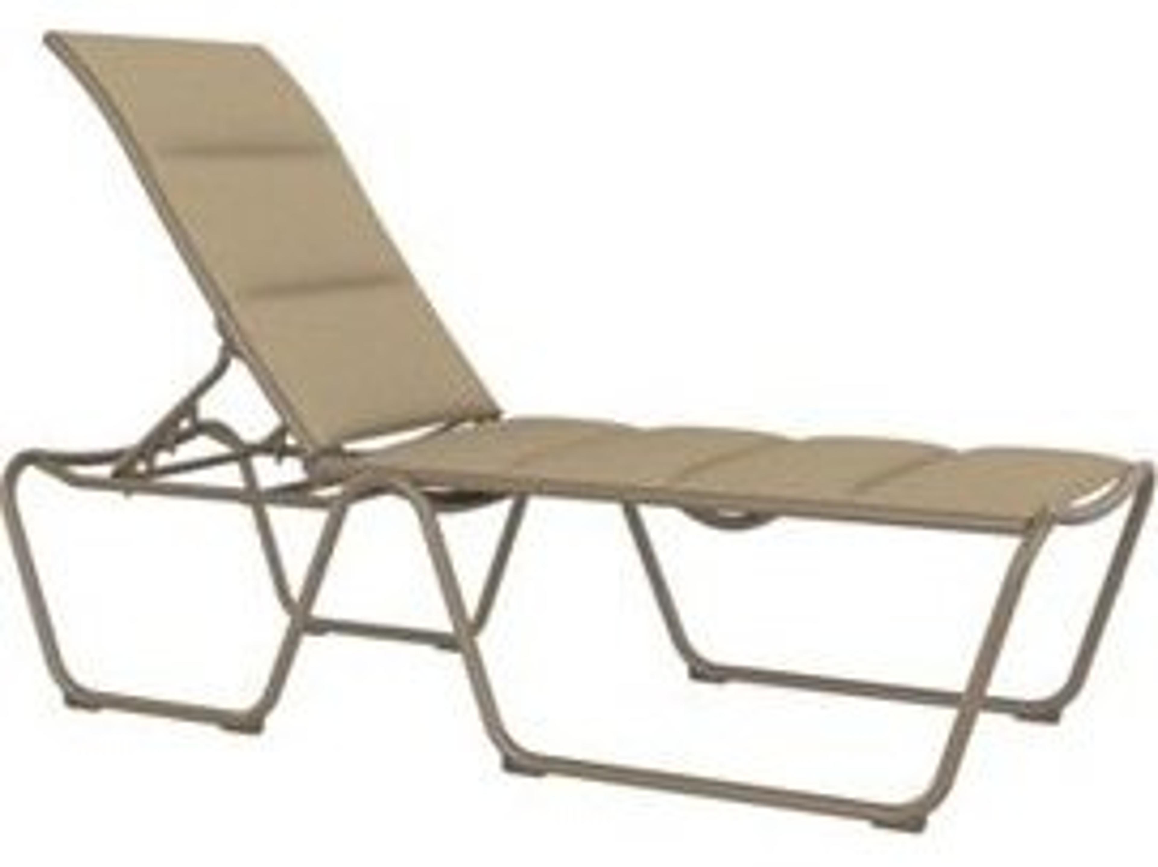 Tropitone Millennia Padded Sling Aluminum Stackable ADA Patio Chaise Lounge