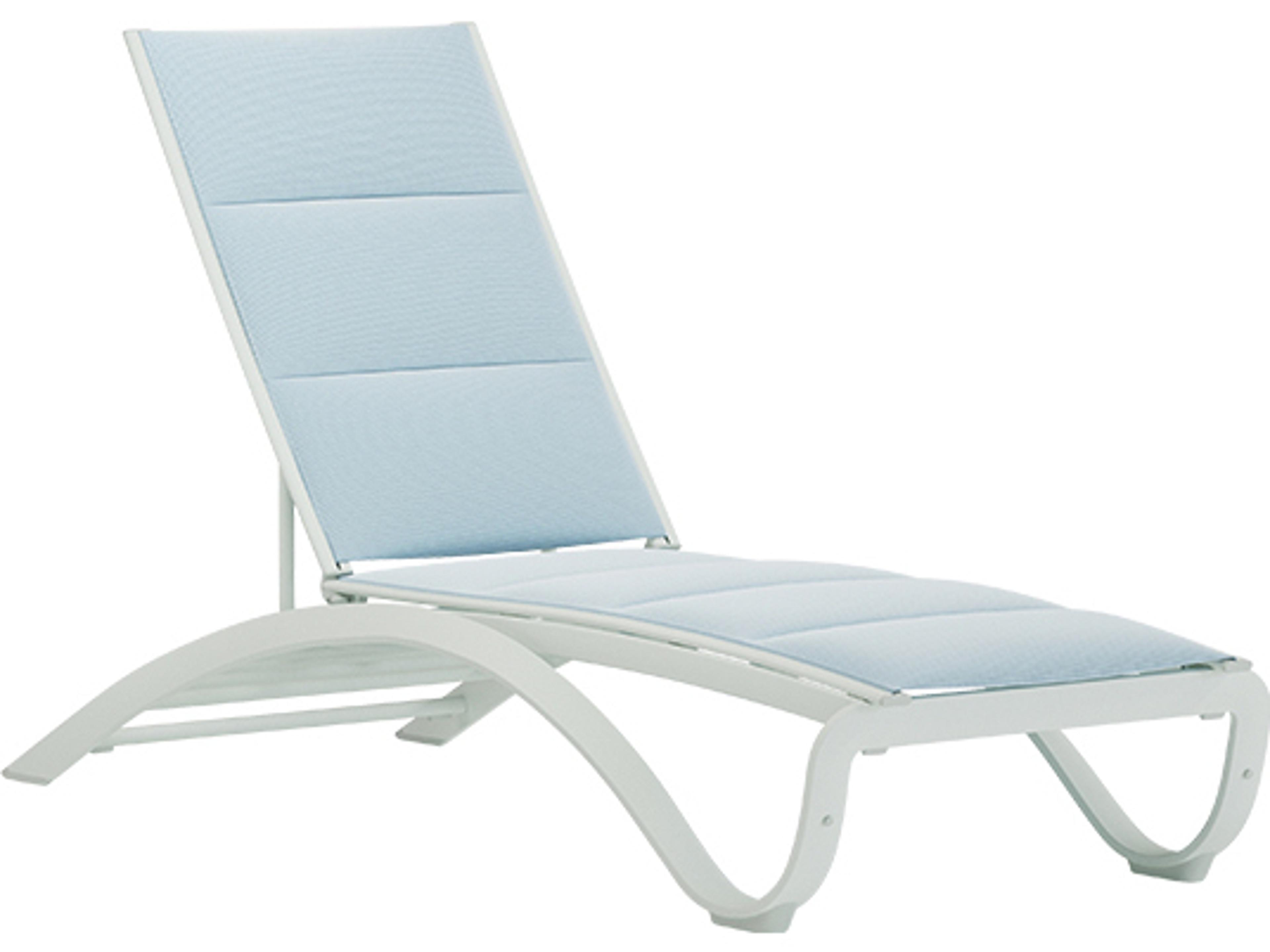 Tropitone Twist Padded Sling Aluminum Adjustable Stackable Patio Chaise Lounge