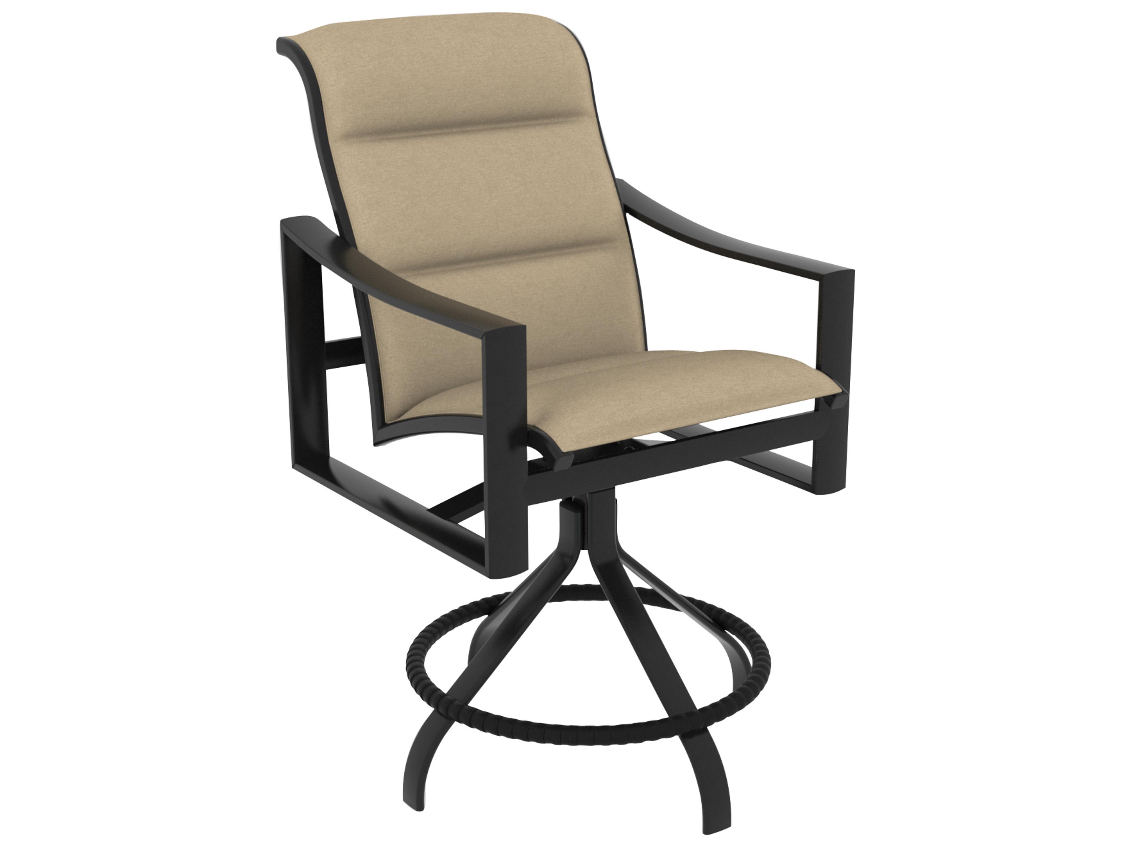 Tropitone Kenzo Padded Sling Aluminum Swivel Patio Bar Stool