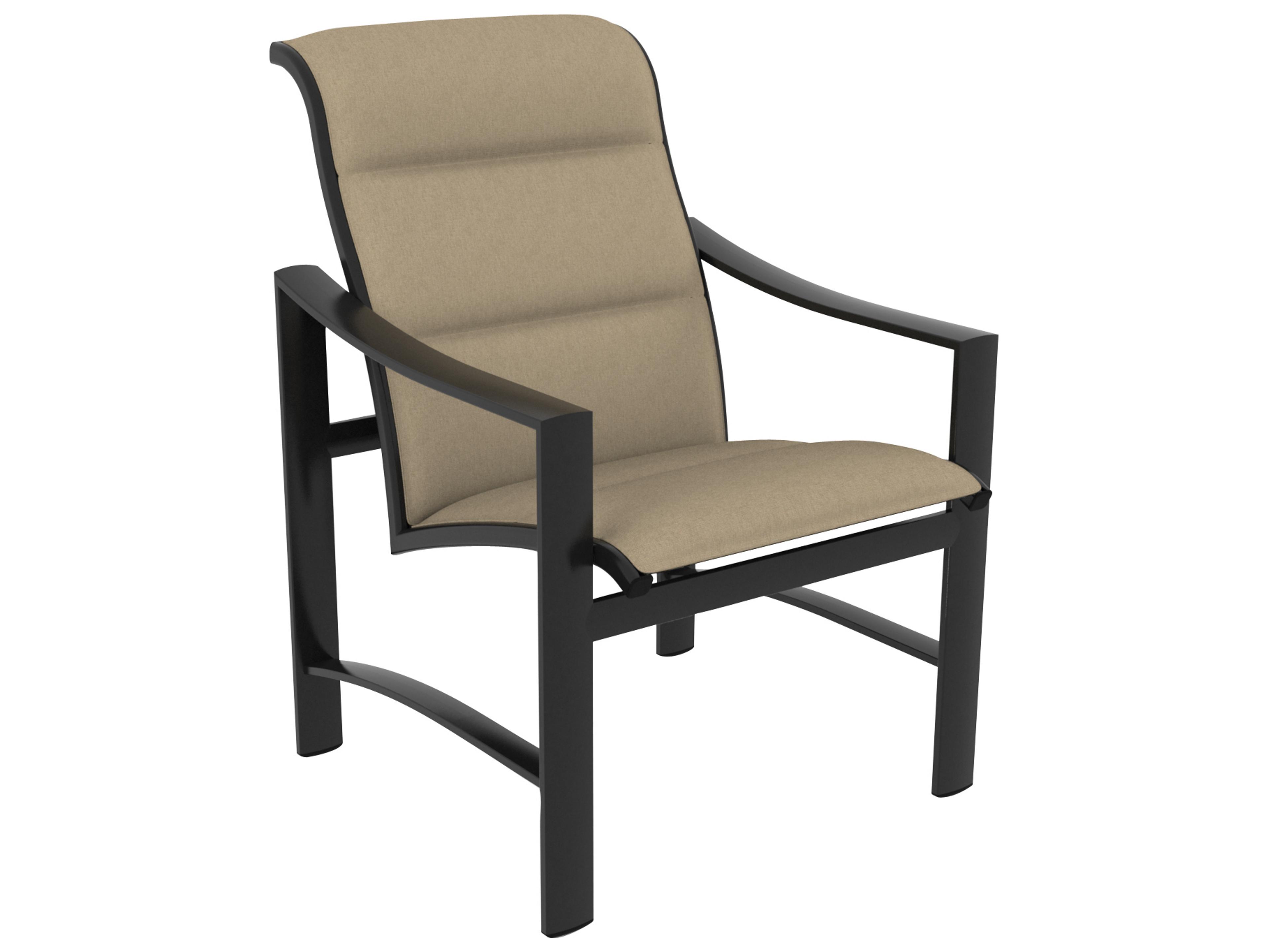 Tropitone Kenzo Padded Sling Aluminum Outdoor Dining Arm Chair