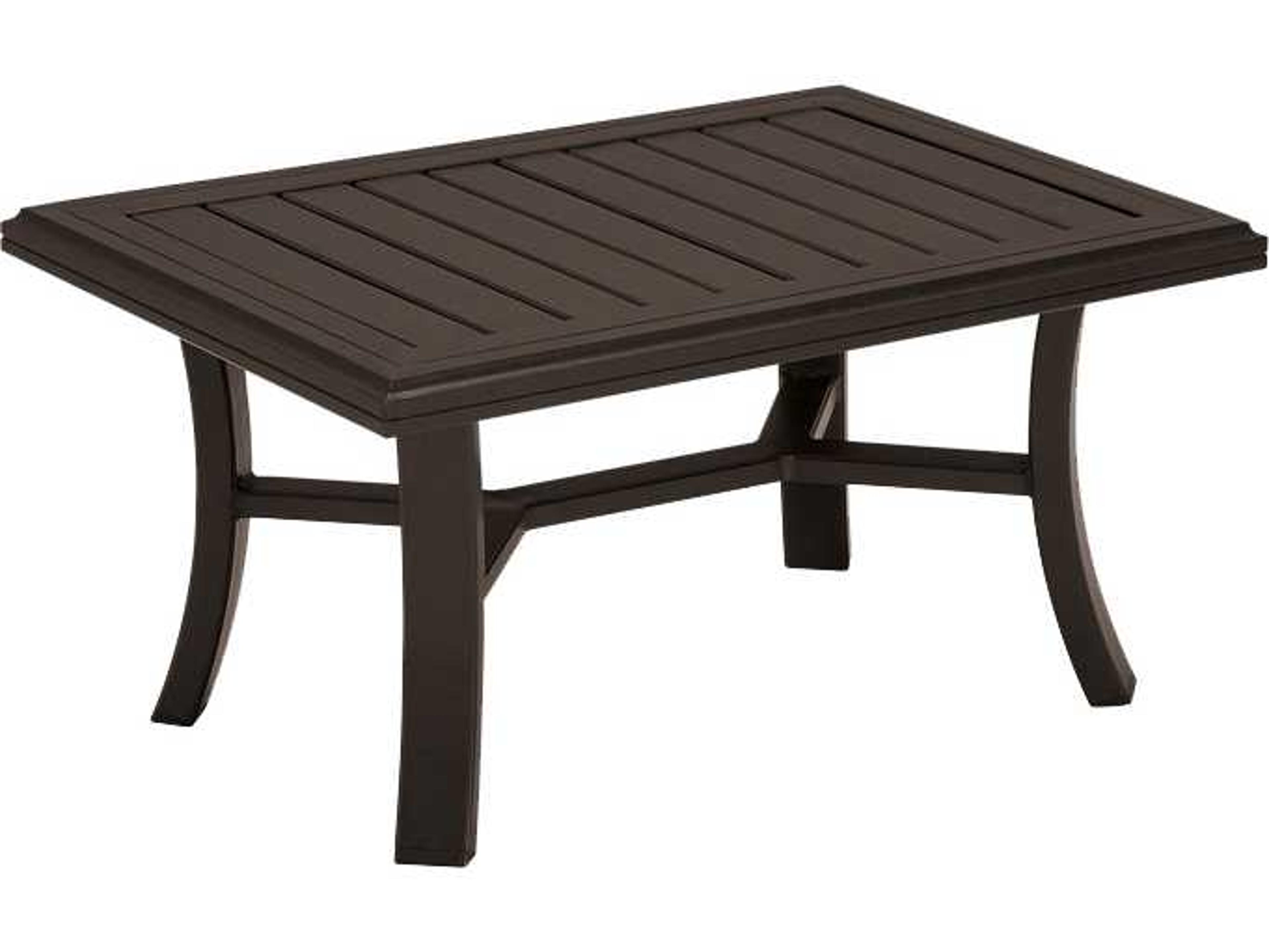 Tropitone Banchetto Slat Aluminum Rectangular Patio Coffee Table