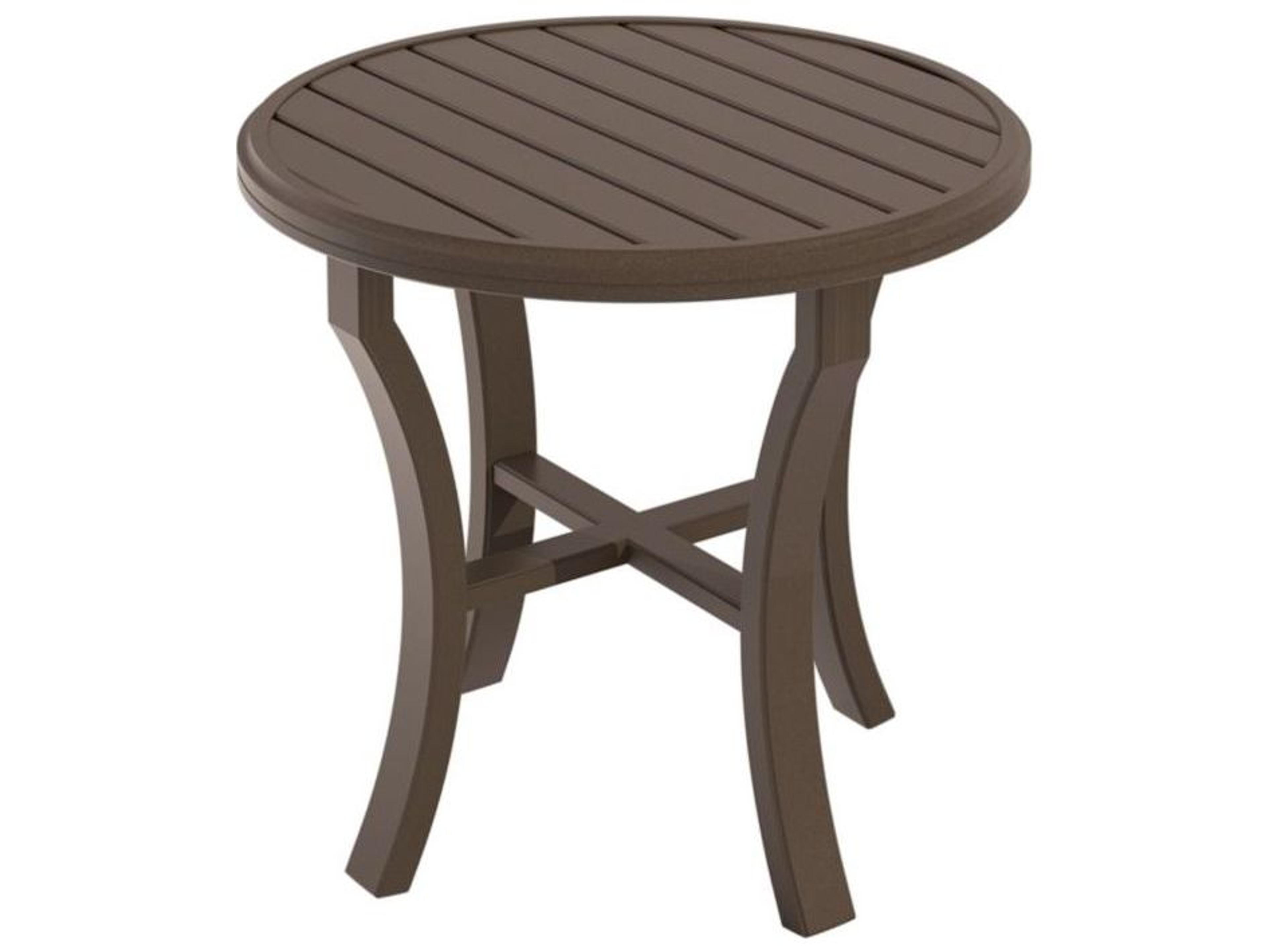 Tropitone Banchetto Slat Aluminum Round Patio Dining Table