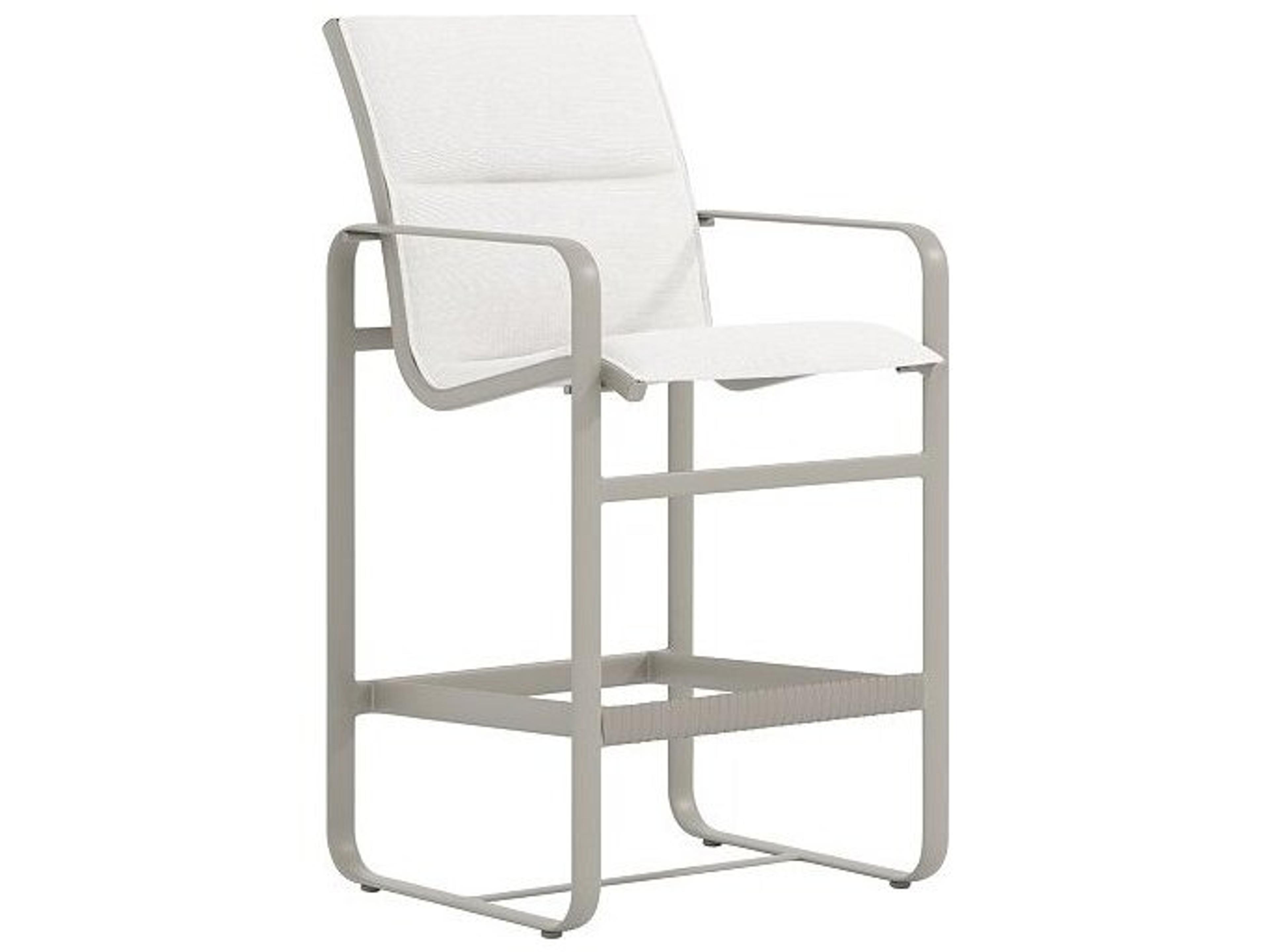 Tropitone Brasilia Padded Sling Aluminum Swivel Patio Bar Stool