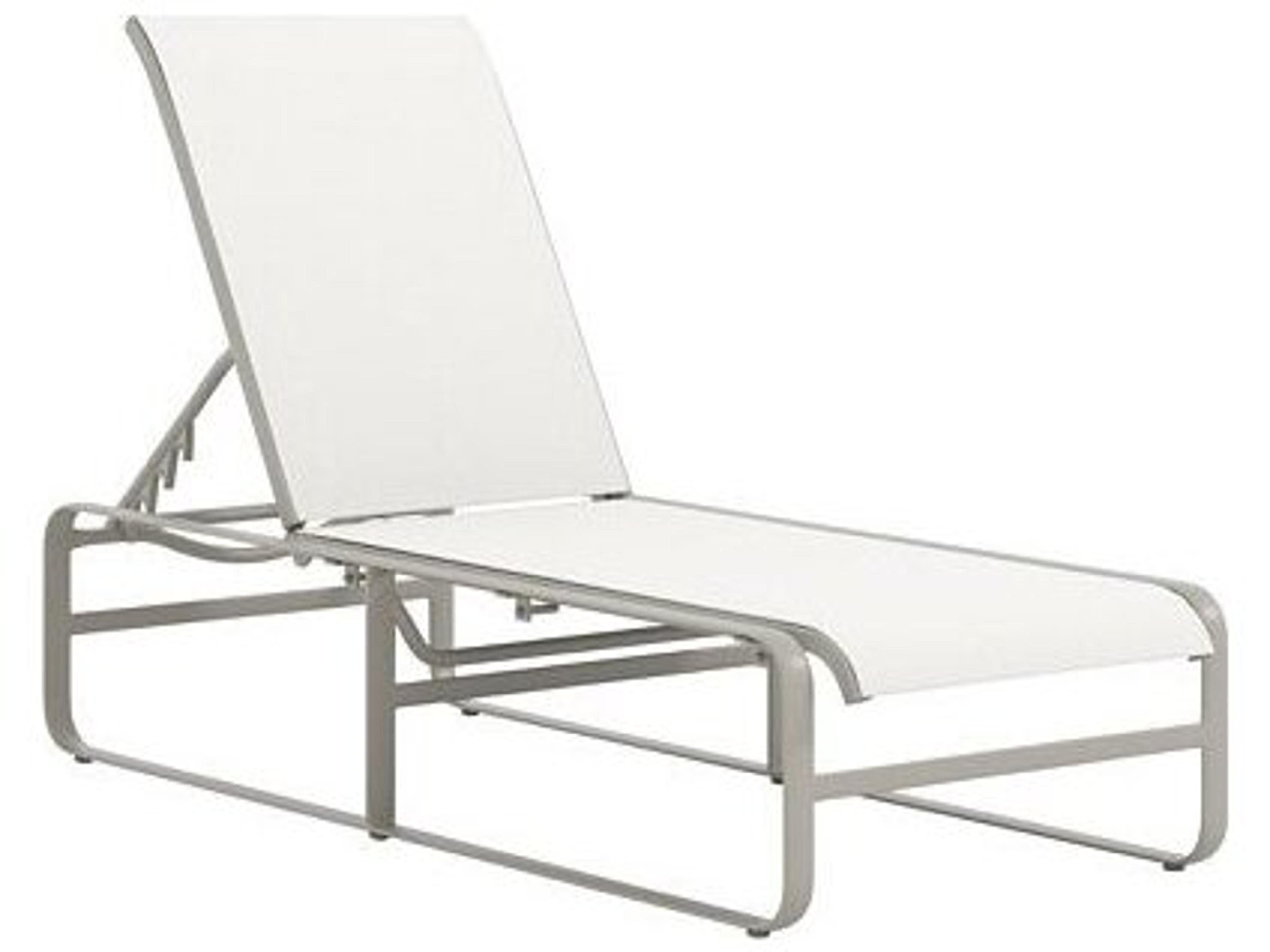Tropitone Brasilia Sling Aluminum Outdoor Chaise Lounge with Arms