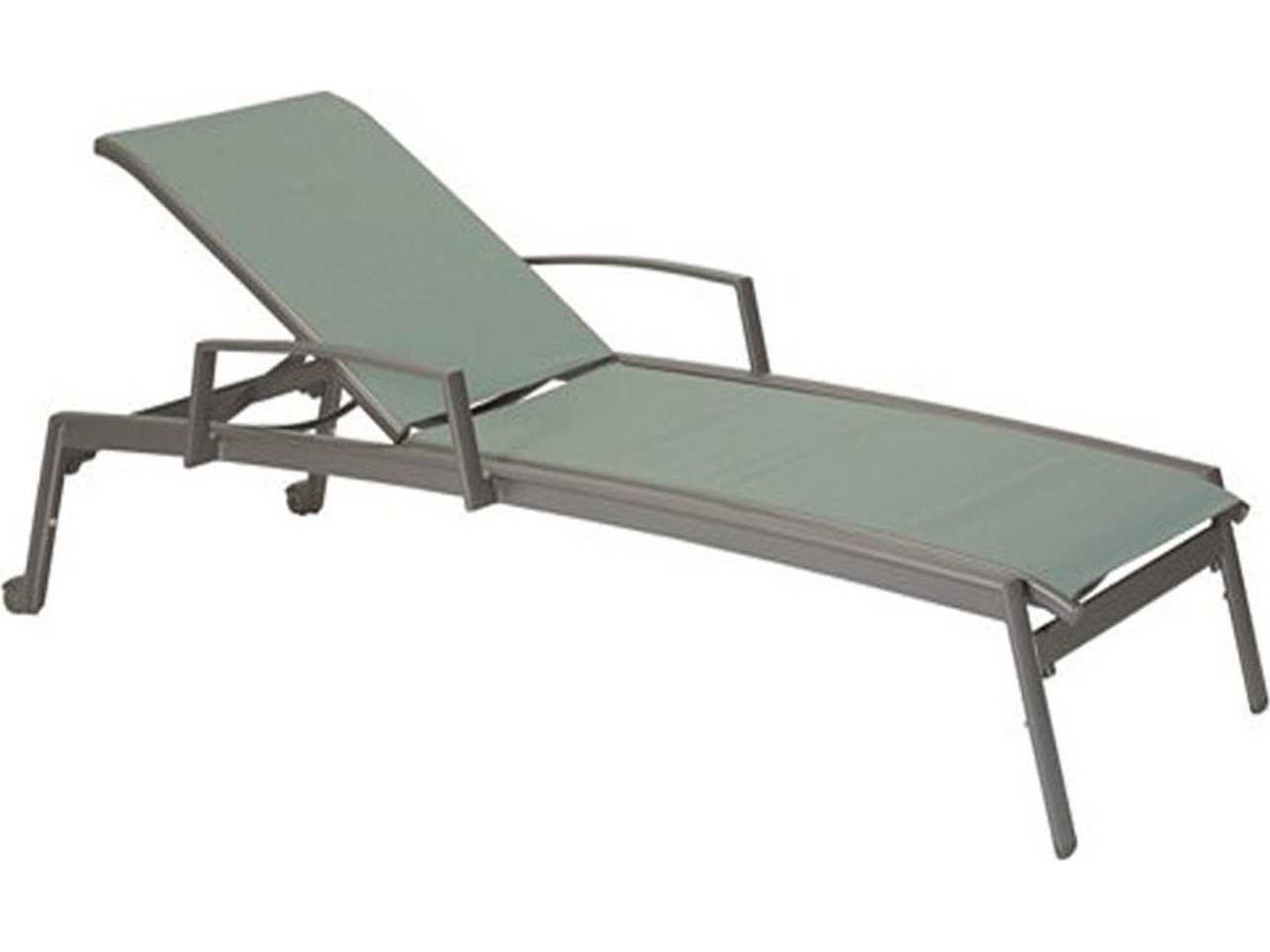 Tropitone Elance Relaxed Sling Aluminum Patio Chaise Lounge with Wheels