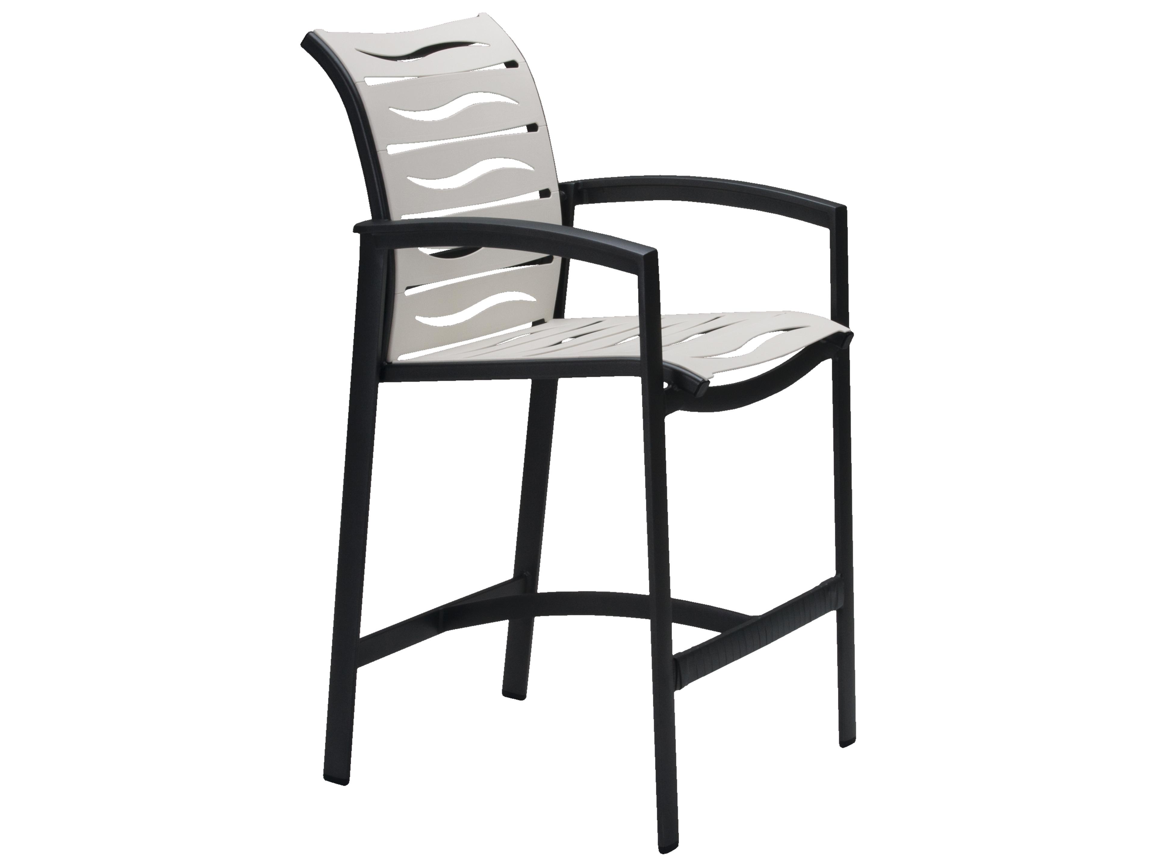 Elance Ez Span Aluminum Wave Segment Outdoor Bar Stool