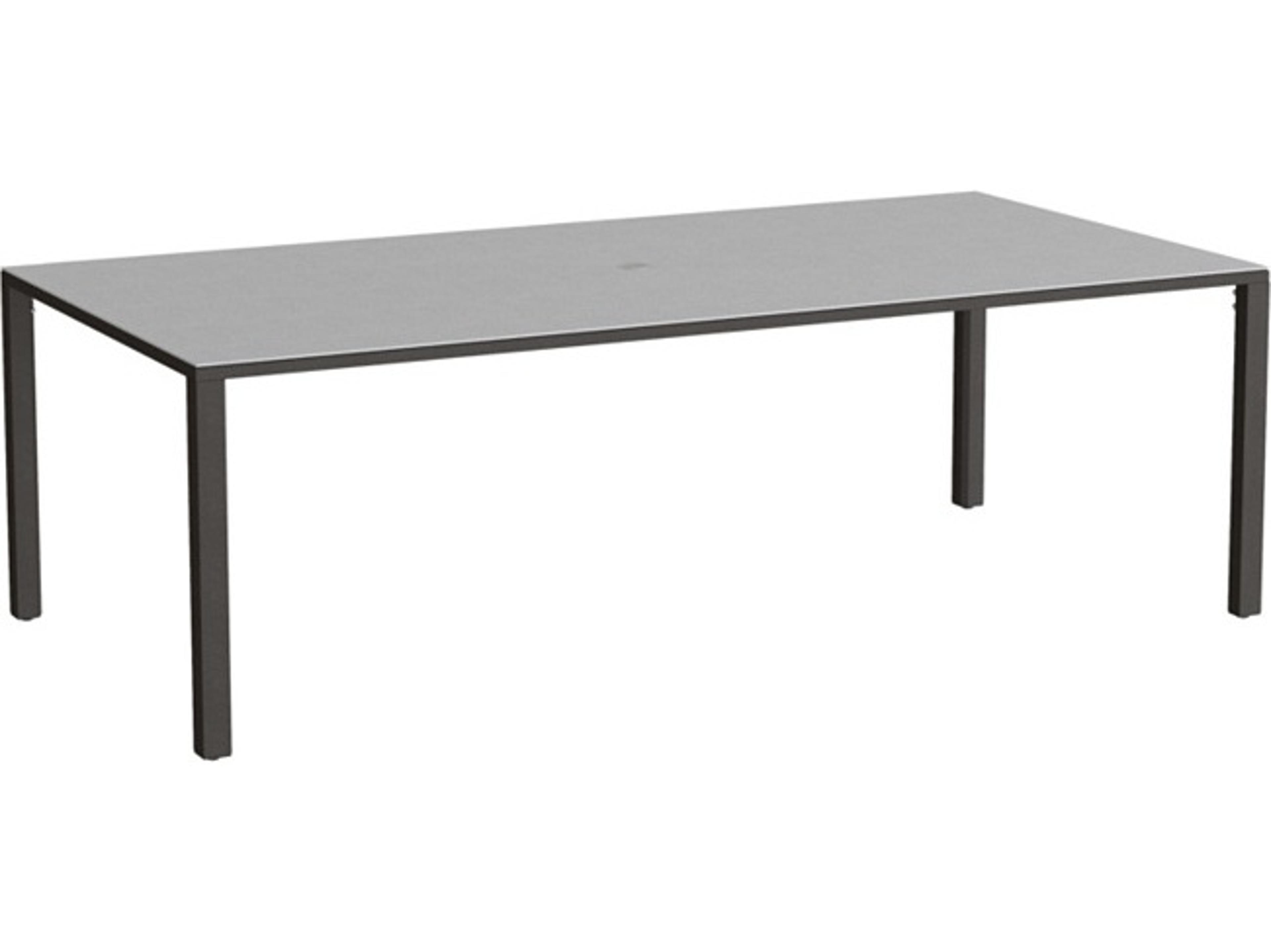 Tropitone Parson Solid Top Aluminum 84" x 42" Rectangular Dining Table with Umbrella Hole
