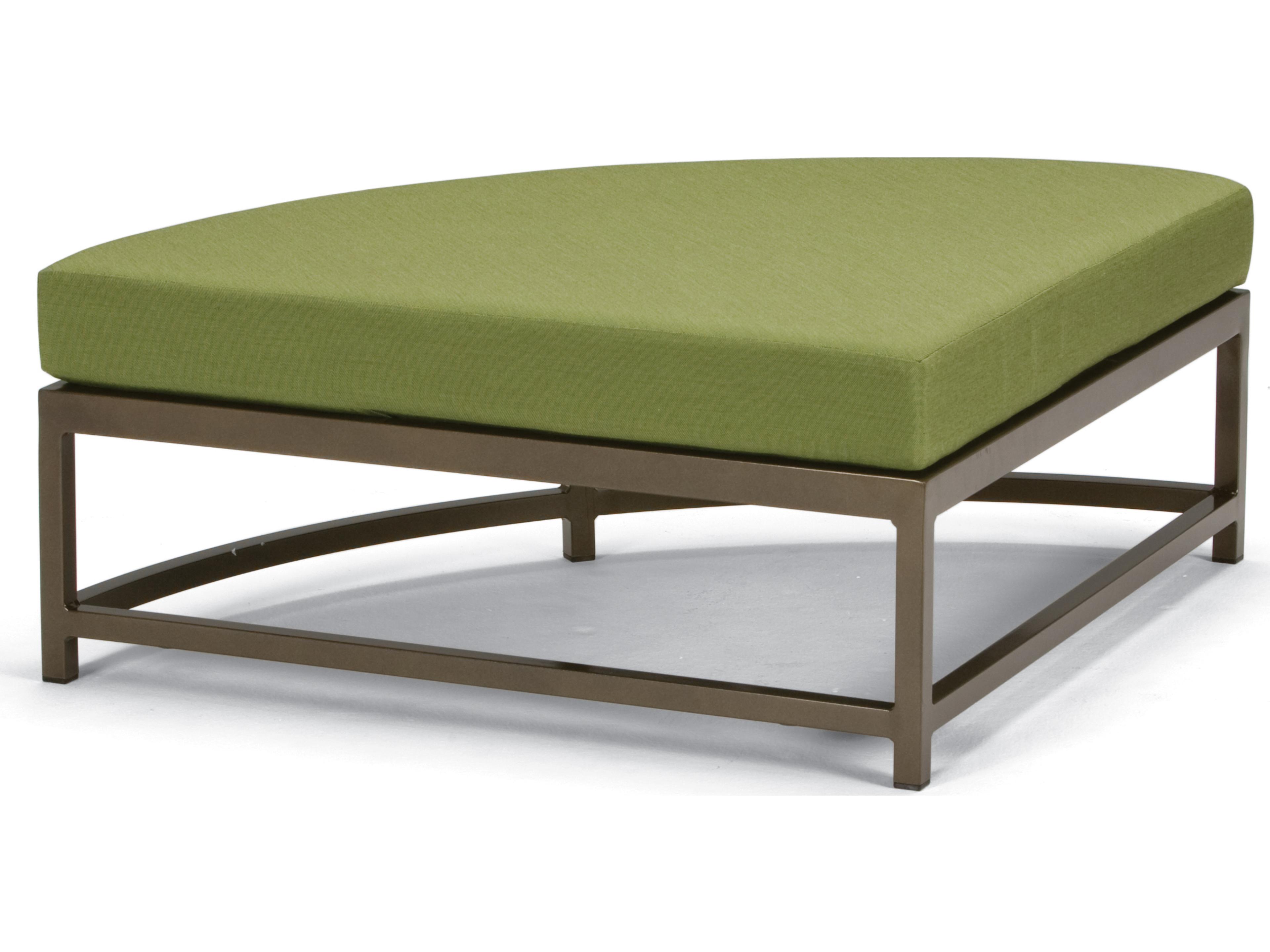Cabana Club Aluminum Cushion Curved Outdoor Ottoman