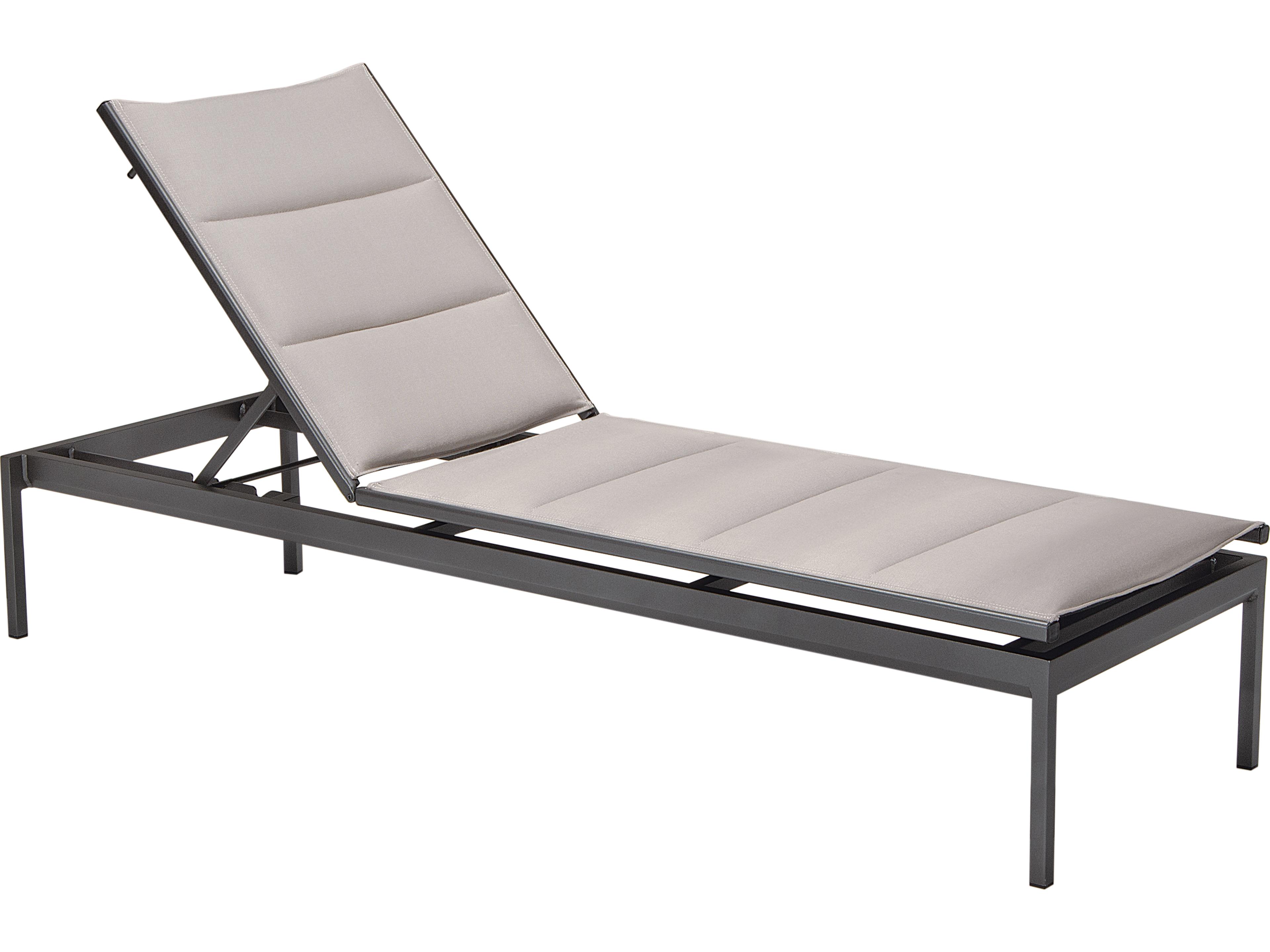 Cabana Club Aluminum Padded Sling Stackable Outdoor Patio Chaise Lounge
