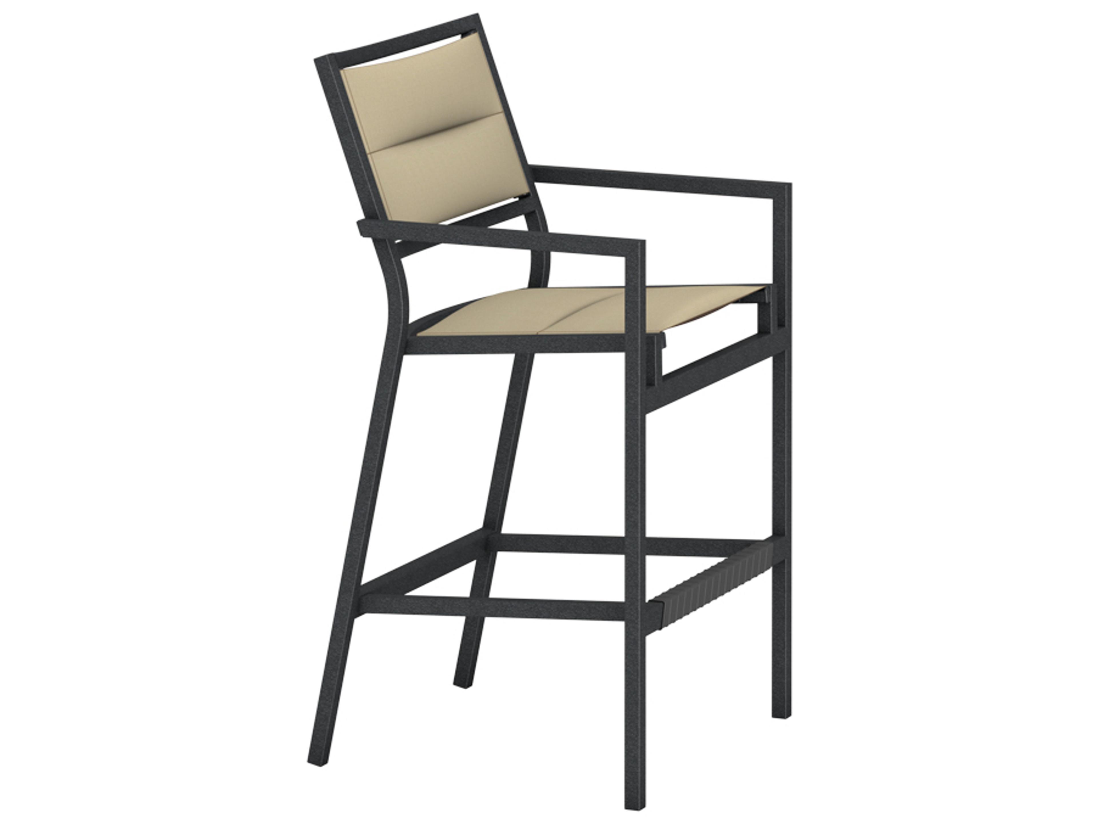 Cabana Club Padded Sling Aluminum Stationary Outdoor Patio Bar Stool