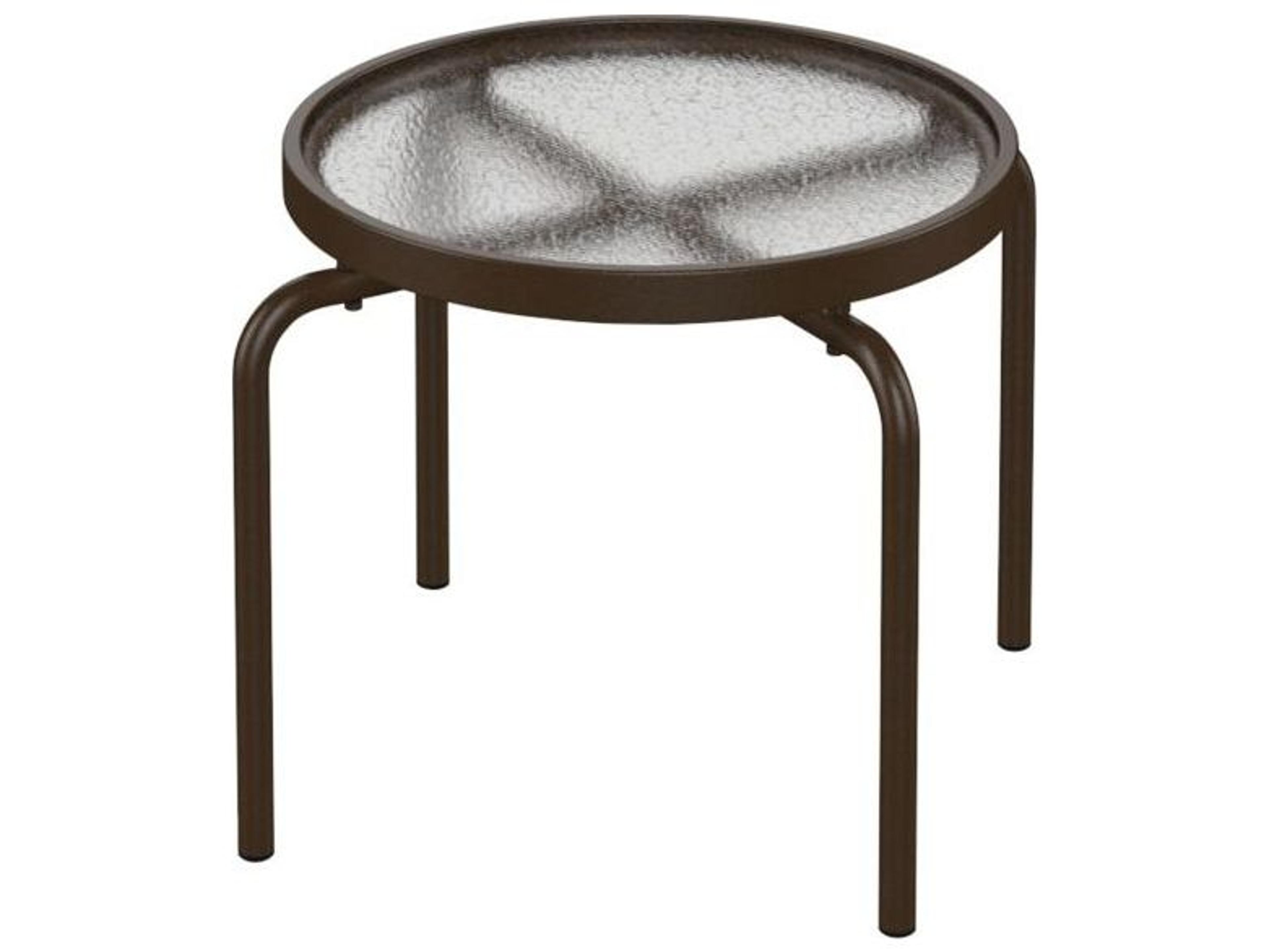 Tropitone Acrylic Cast Aluminum Round Stacking Tea Table
