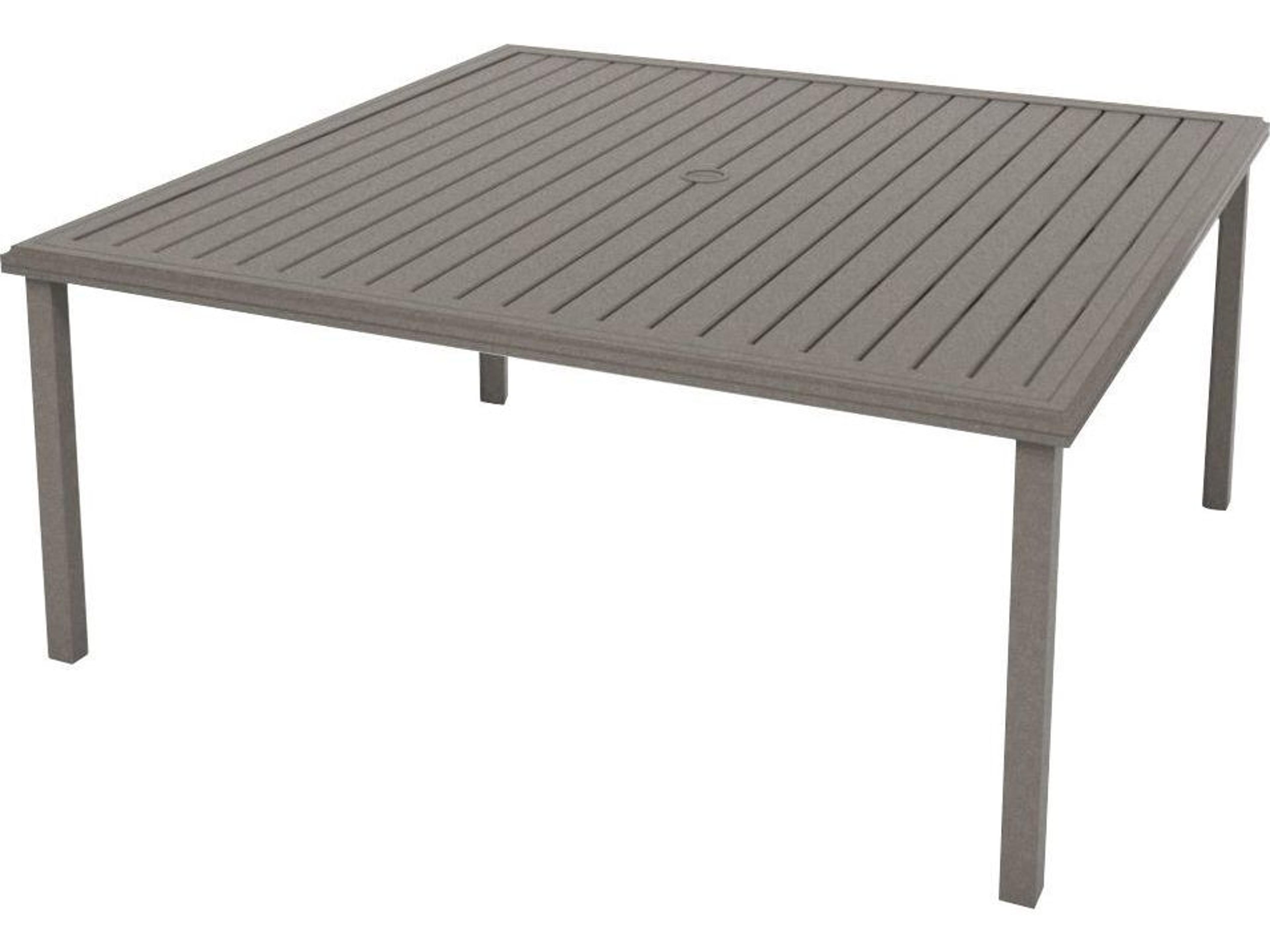 Tropitone Amici Aluminum Square KD Outdoor Dining Table with Umbrella Hole