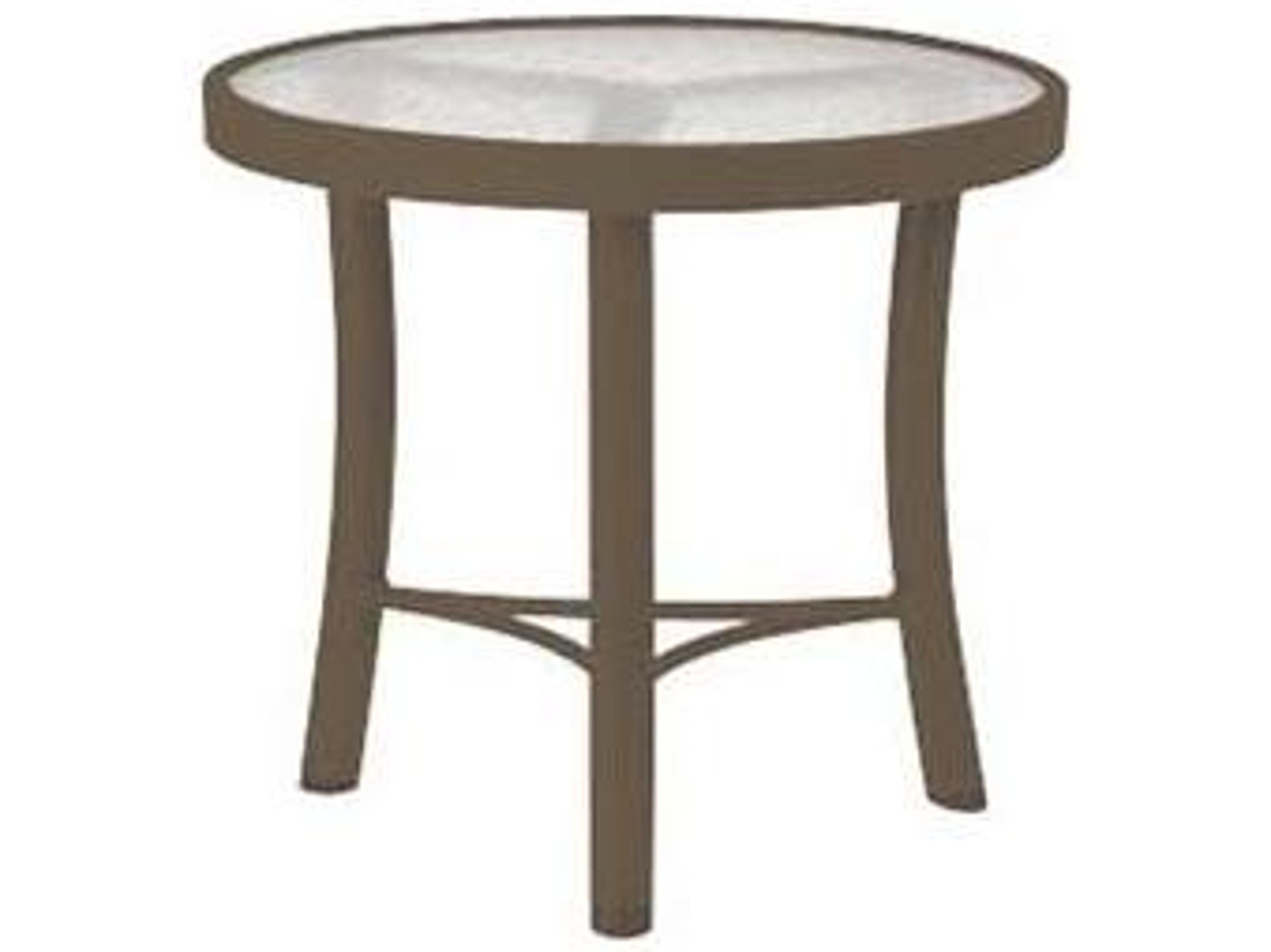 Tropitone Acrylic & Glass Tables Obscure Cast Aluminum Round Patio End Table