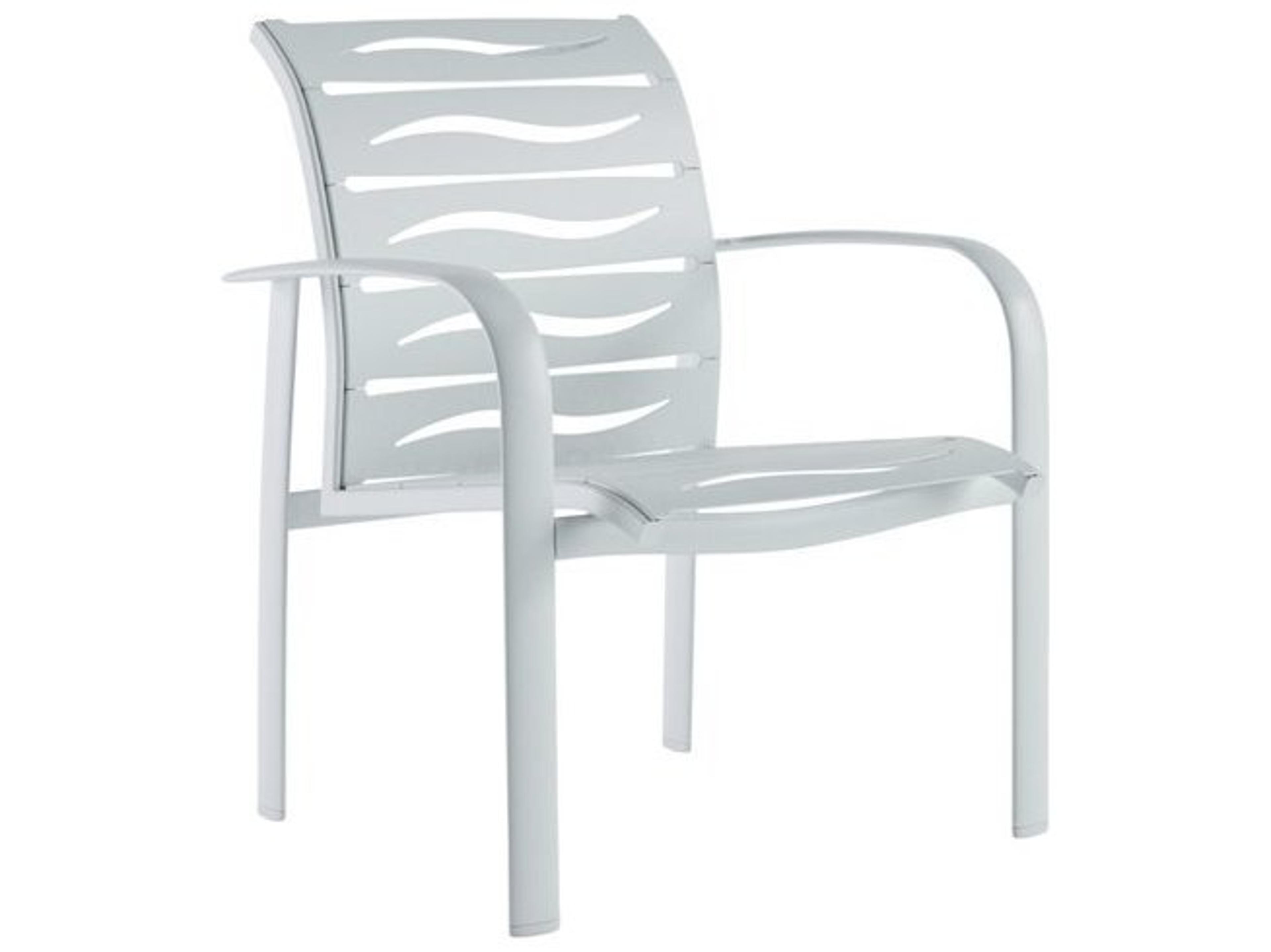 Tropitone Laguna Beach EZ Span Wave Aluminum Stackable Outdoor Patio Dining Arm Chair
