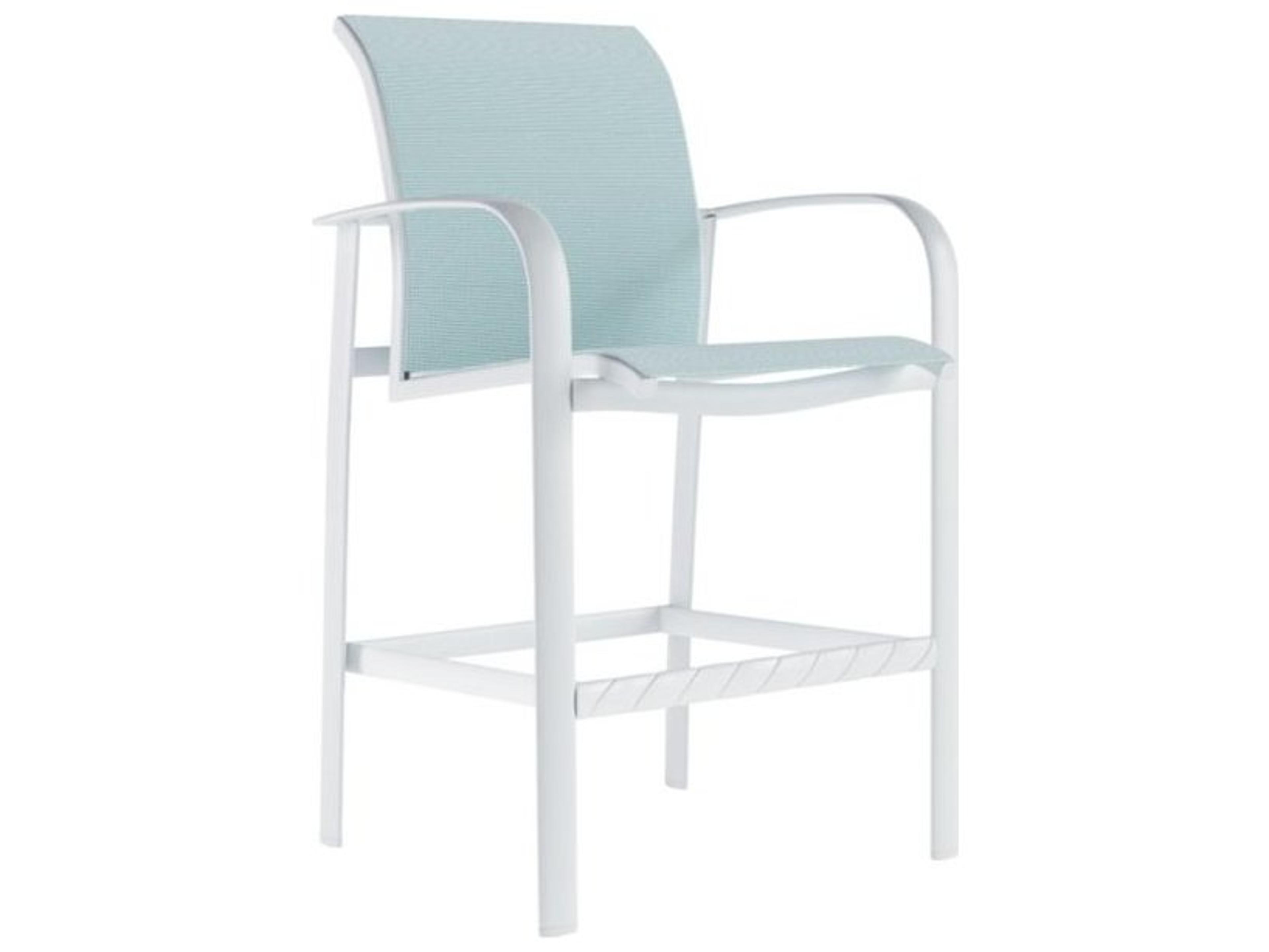Tropitone Laguna Beach Relaxed Sling Aluminum Stackable Patio Bar Stool