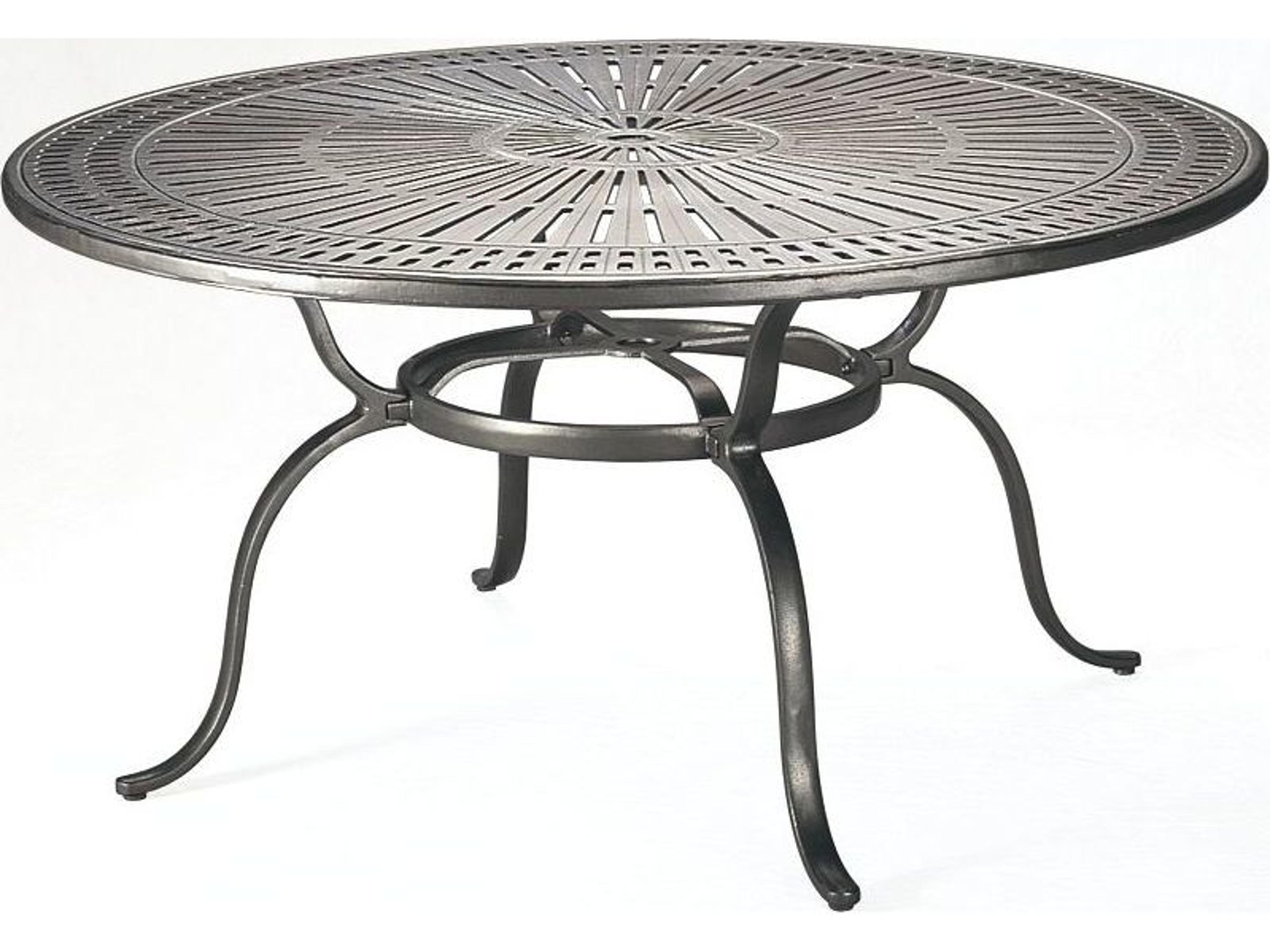 Tropitone Cast Kd Spectrum Tables Aluminum Round Umbrella Hole Outdoor Patio Dining Table