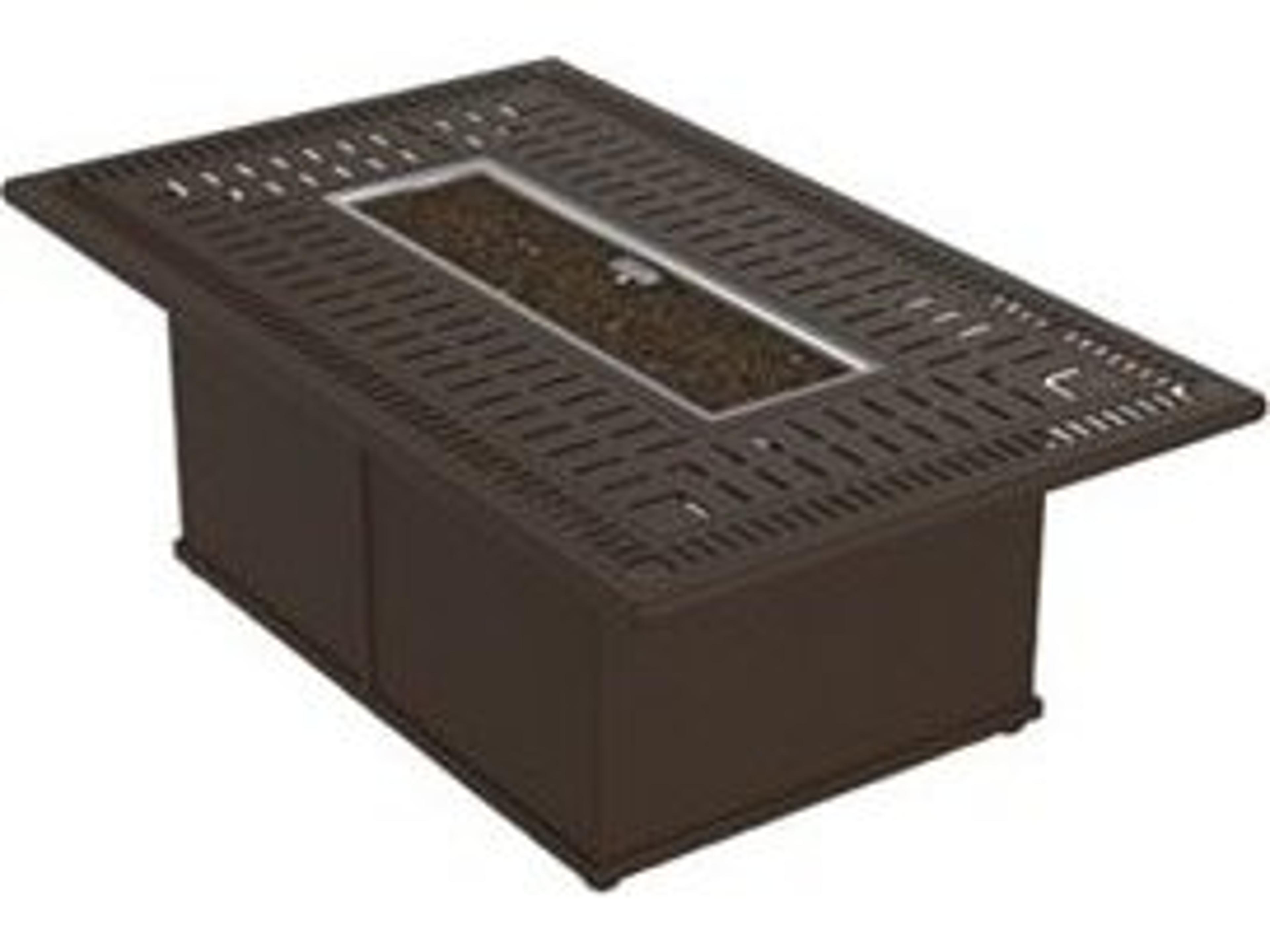 Tropitone Aluminum Rectangular Patio Fire Pit Table