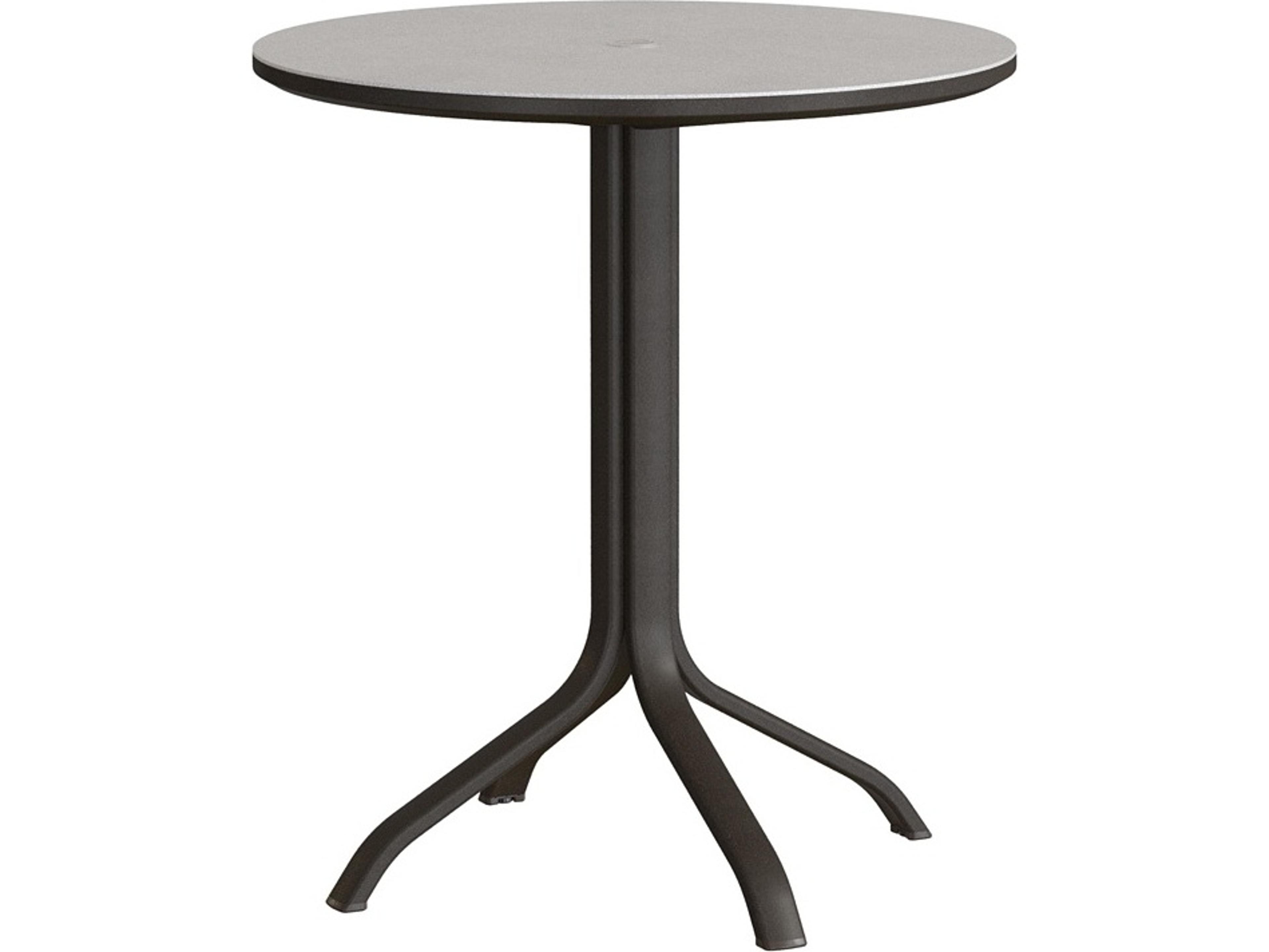 Tropitone Horizon Solid Aluminum 36" Round KD Pedestal Bar Table with Umbrella Hole
