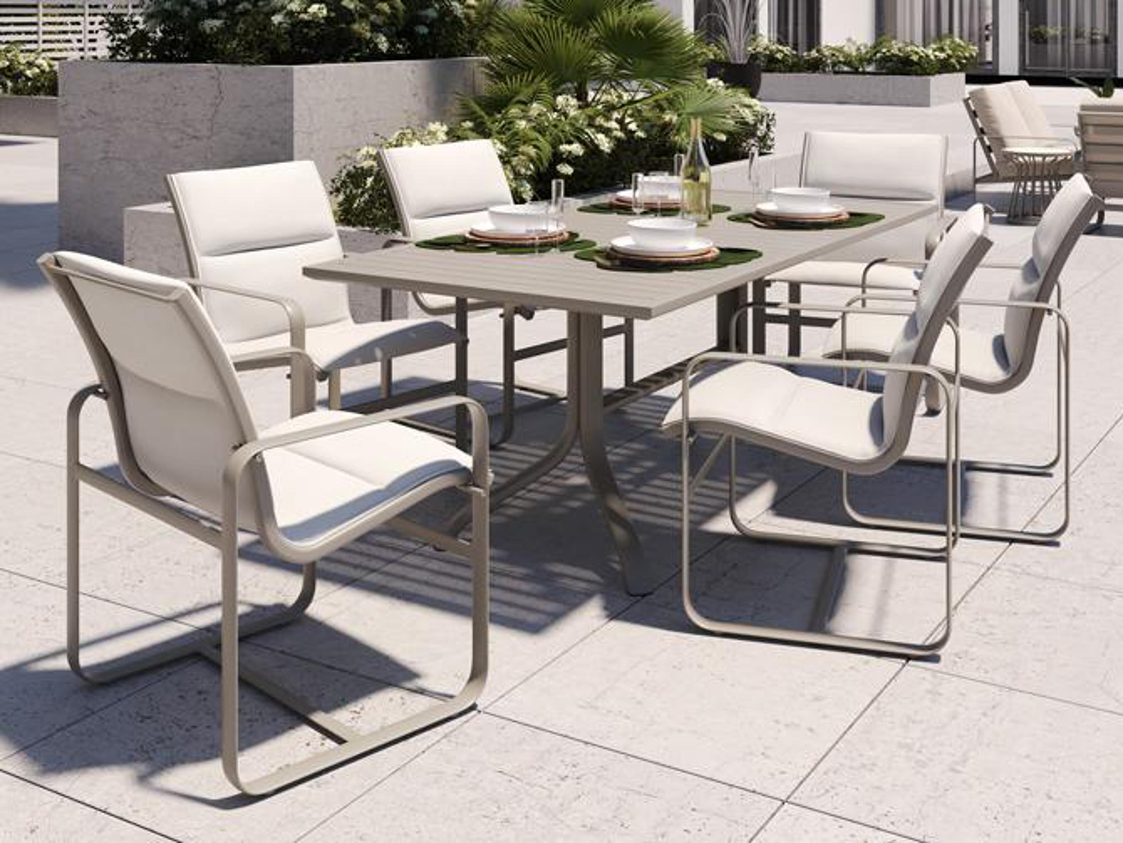 Tropitone Brasilia Padded Sling Aluminum Outdoor Dining Set