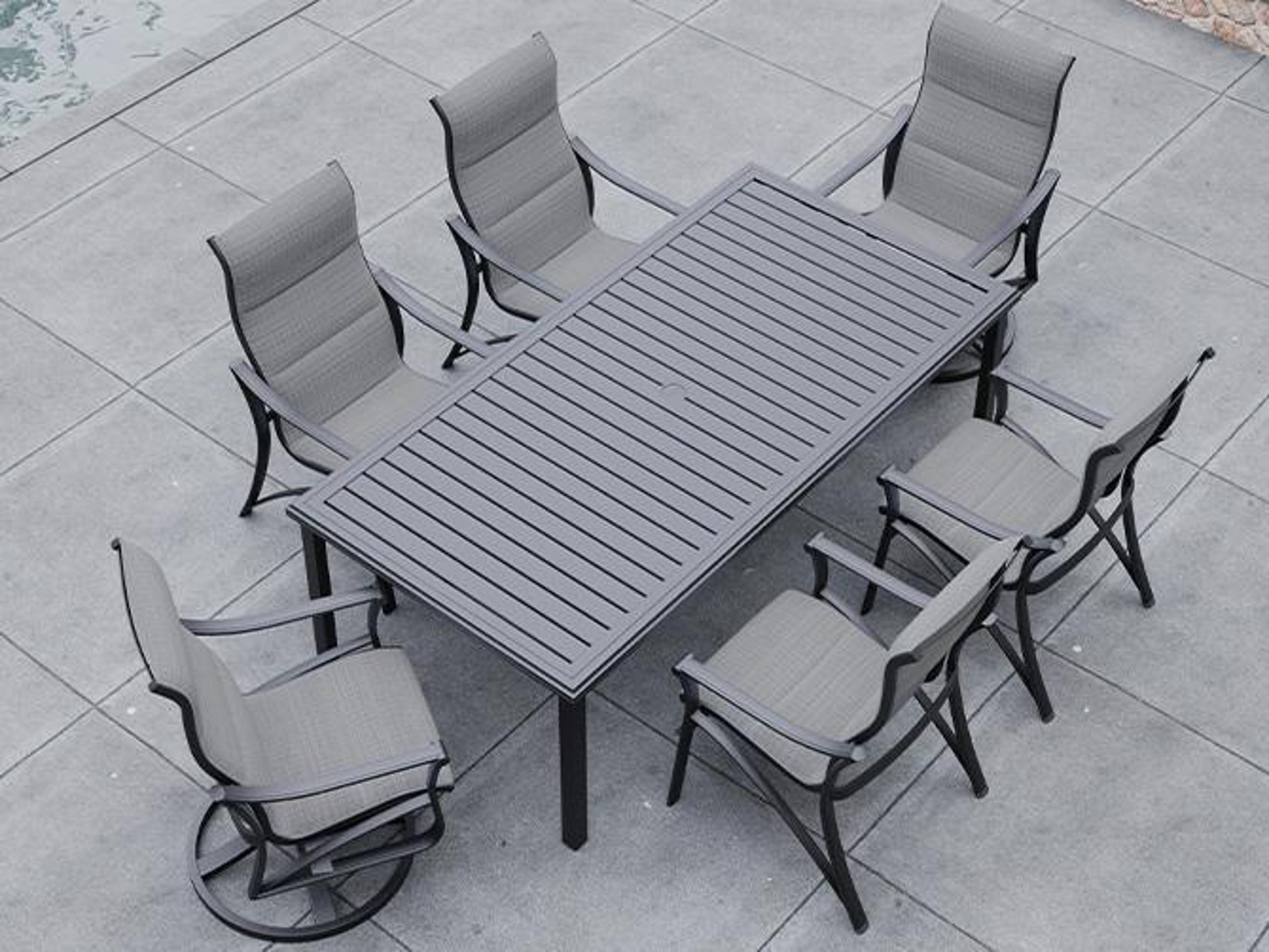 Tropitone Corsica Padded Sling Aluminum Outdoor Patio Dining Set