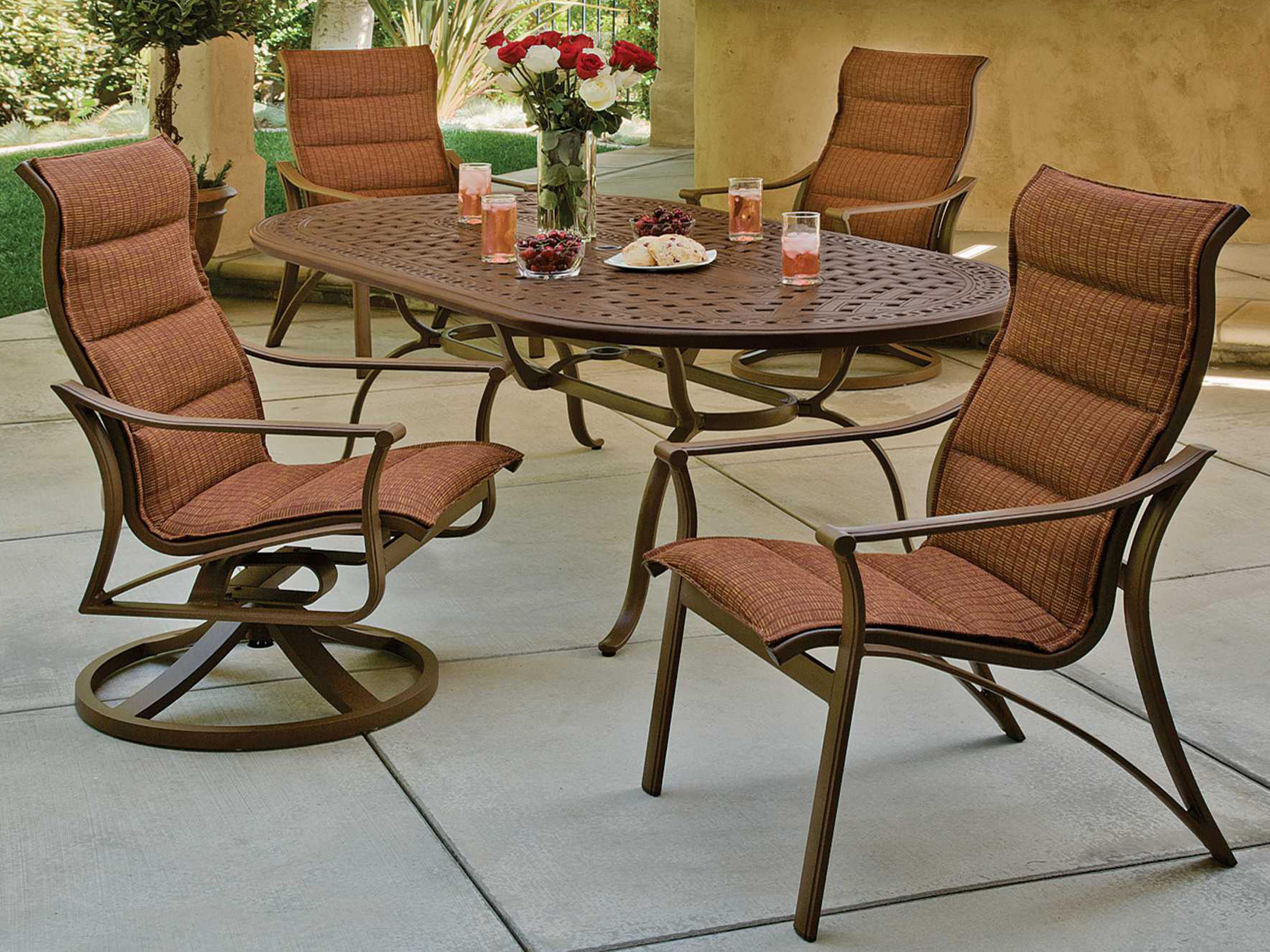 Tropitone Corsica Padded Sling Aluminum Outdoor Patio Dining Set