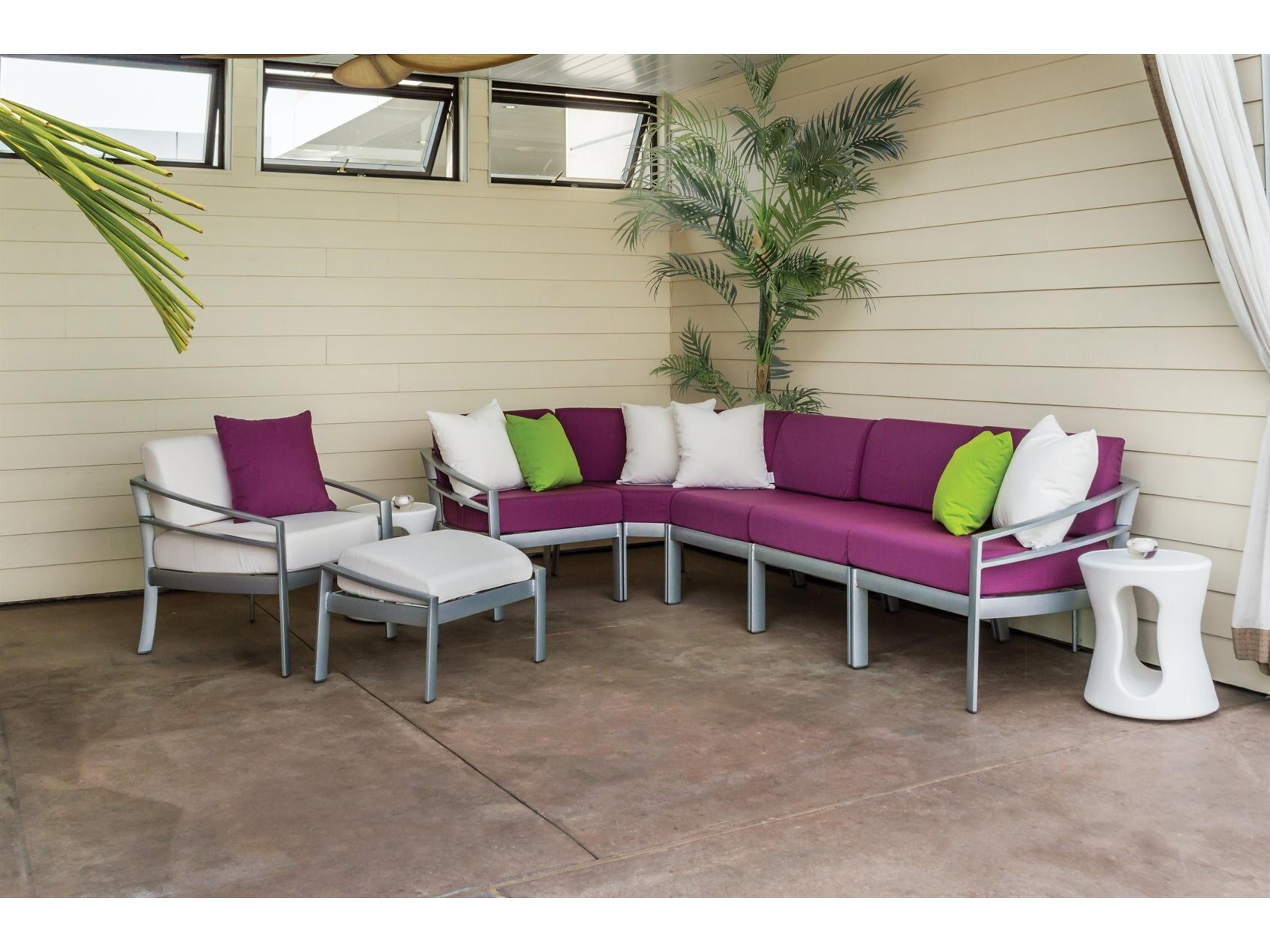 Tropitone Kor Cushion Aluminum Sectional Lounge Set